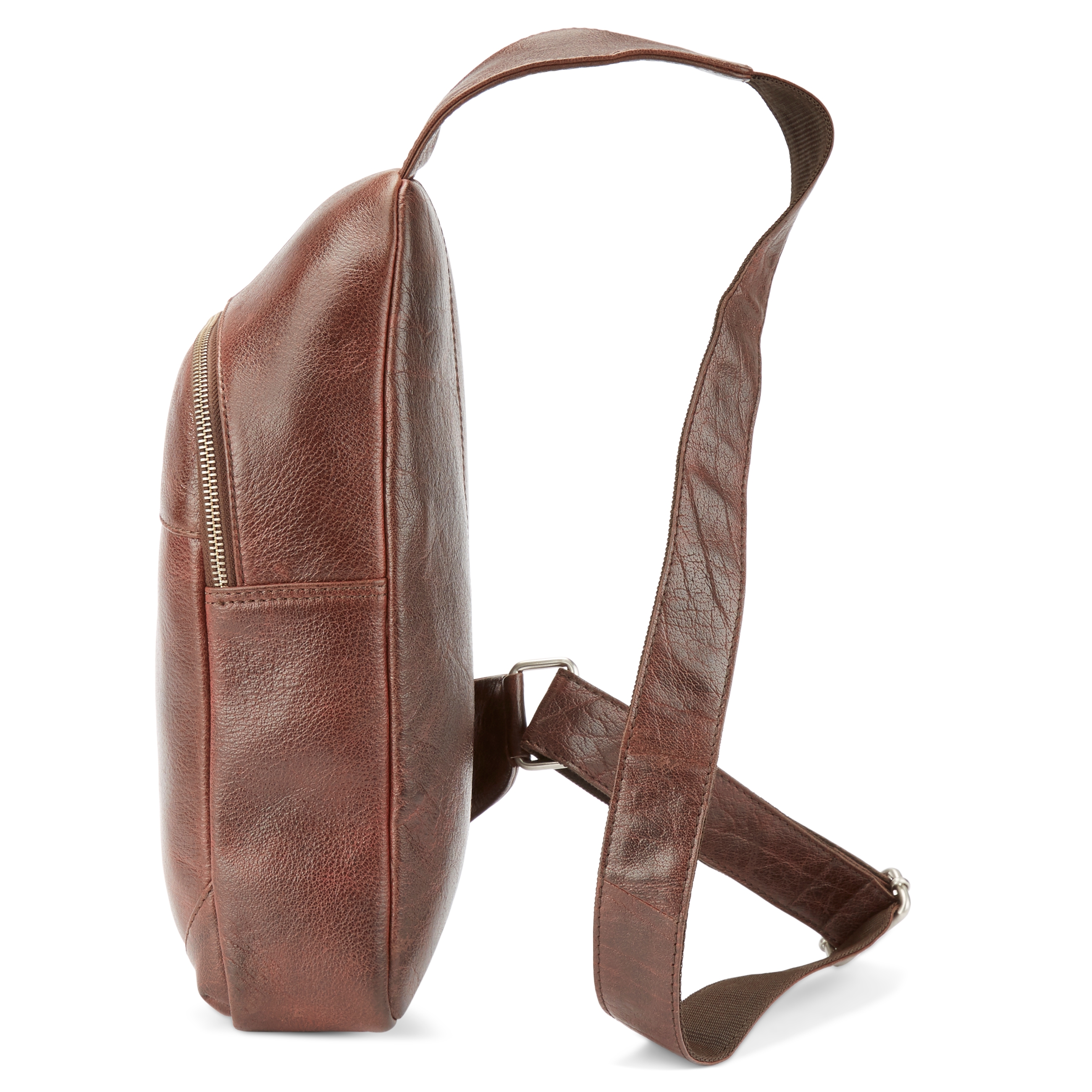 California Mini Brown Leather Sling Bag - 6