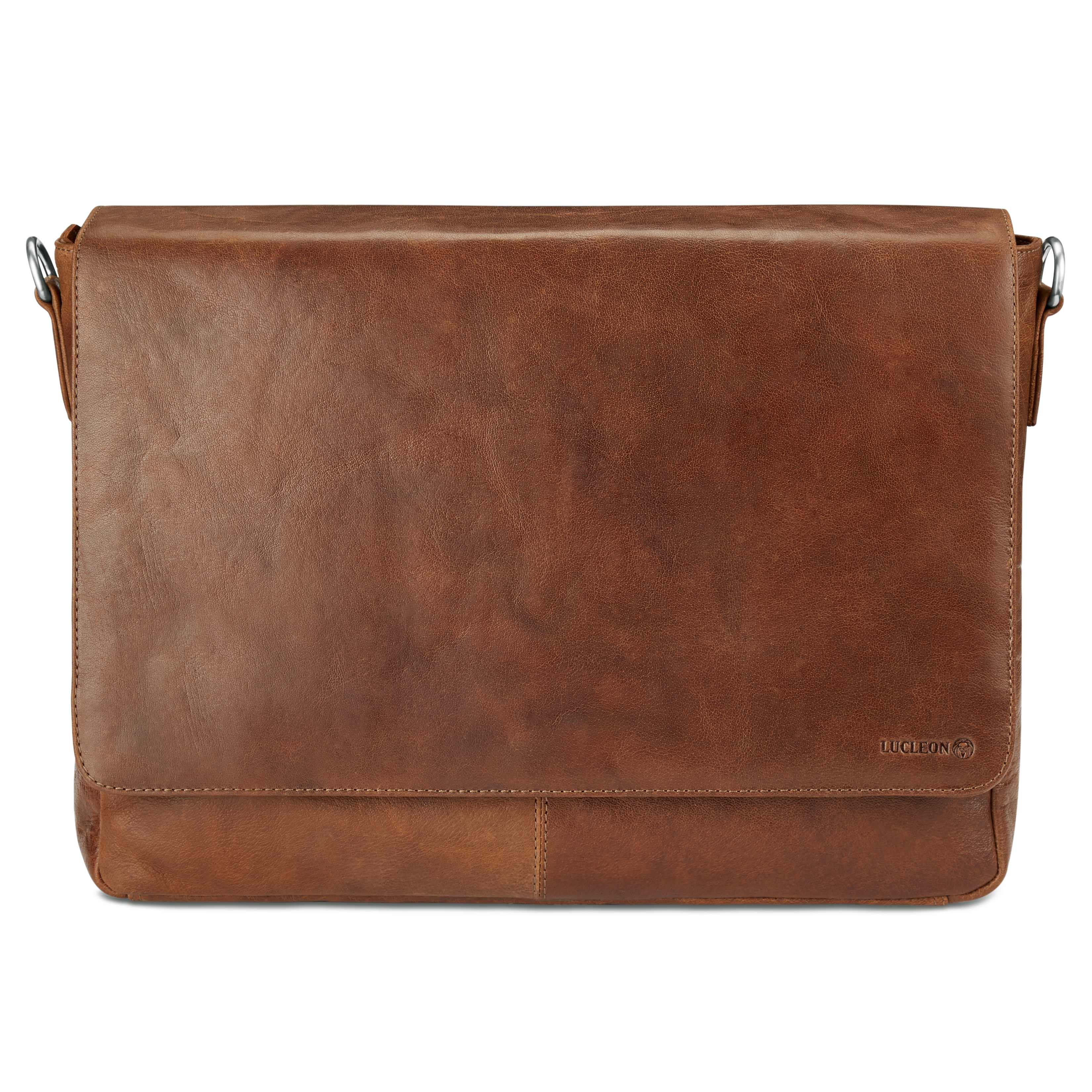 California Tan Leather Messenger Bag - 17