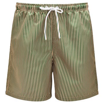 Stribede Grønne & Beige Badeshorts Stribede Grønne & Beige Badeshorts