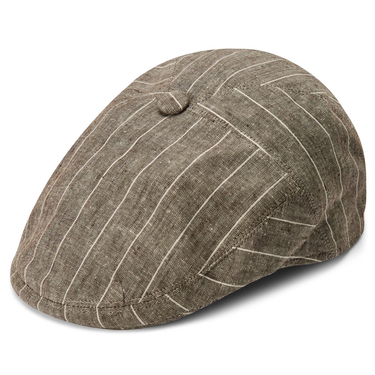 Moda | Dark Earth & White Striped Flat Cap | In stock! | Fawler