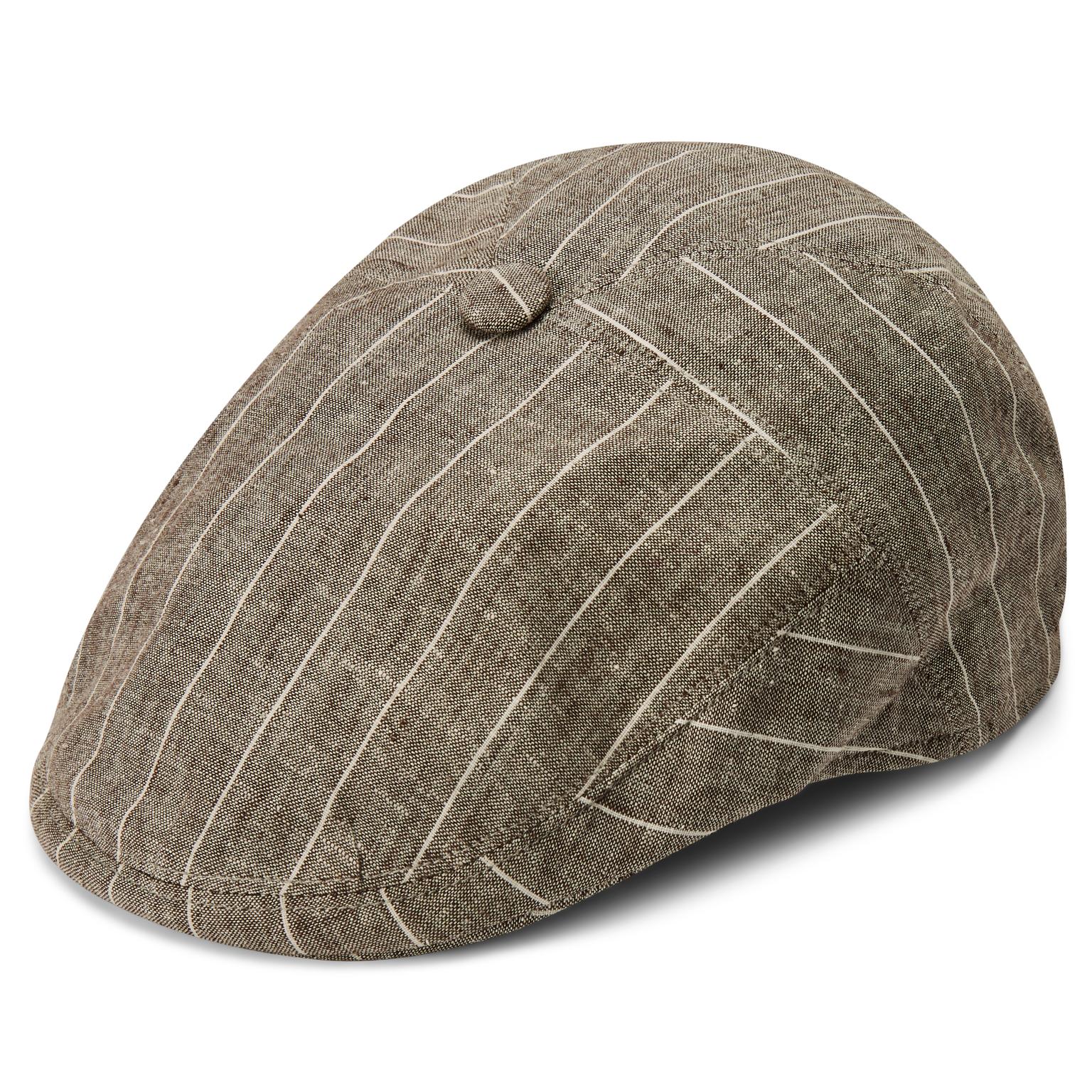 Marco Ruskea & Valko Raidallinen Moda Flat Cap Marco Ruskea & Valko Raidallinen Moda Flat Cap