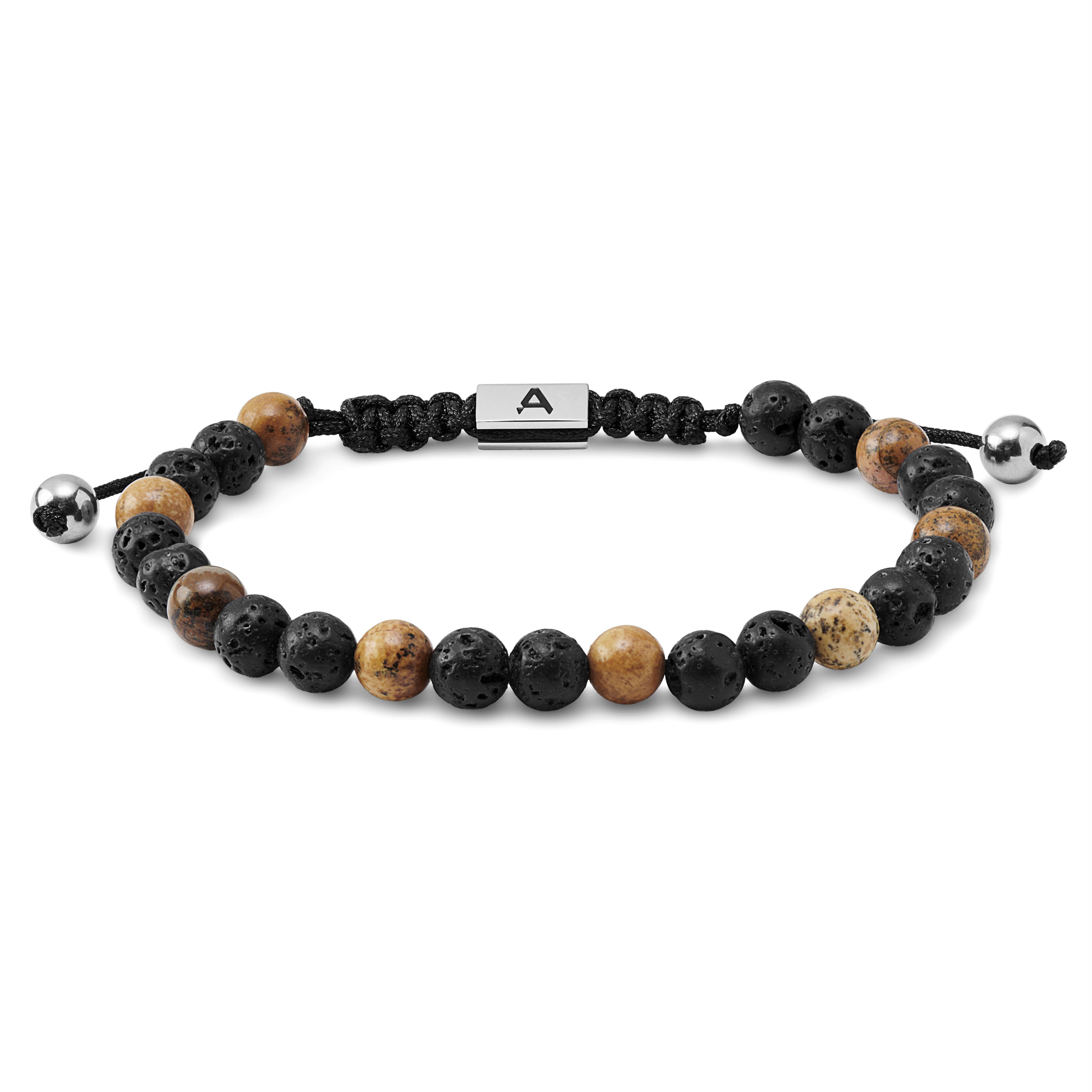 Sanatio | 8 mm Lavastein & Jaspis Steinarmband Sanatio | 8 mm Lavastein & Jaspis Steinarmband
