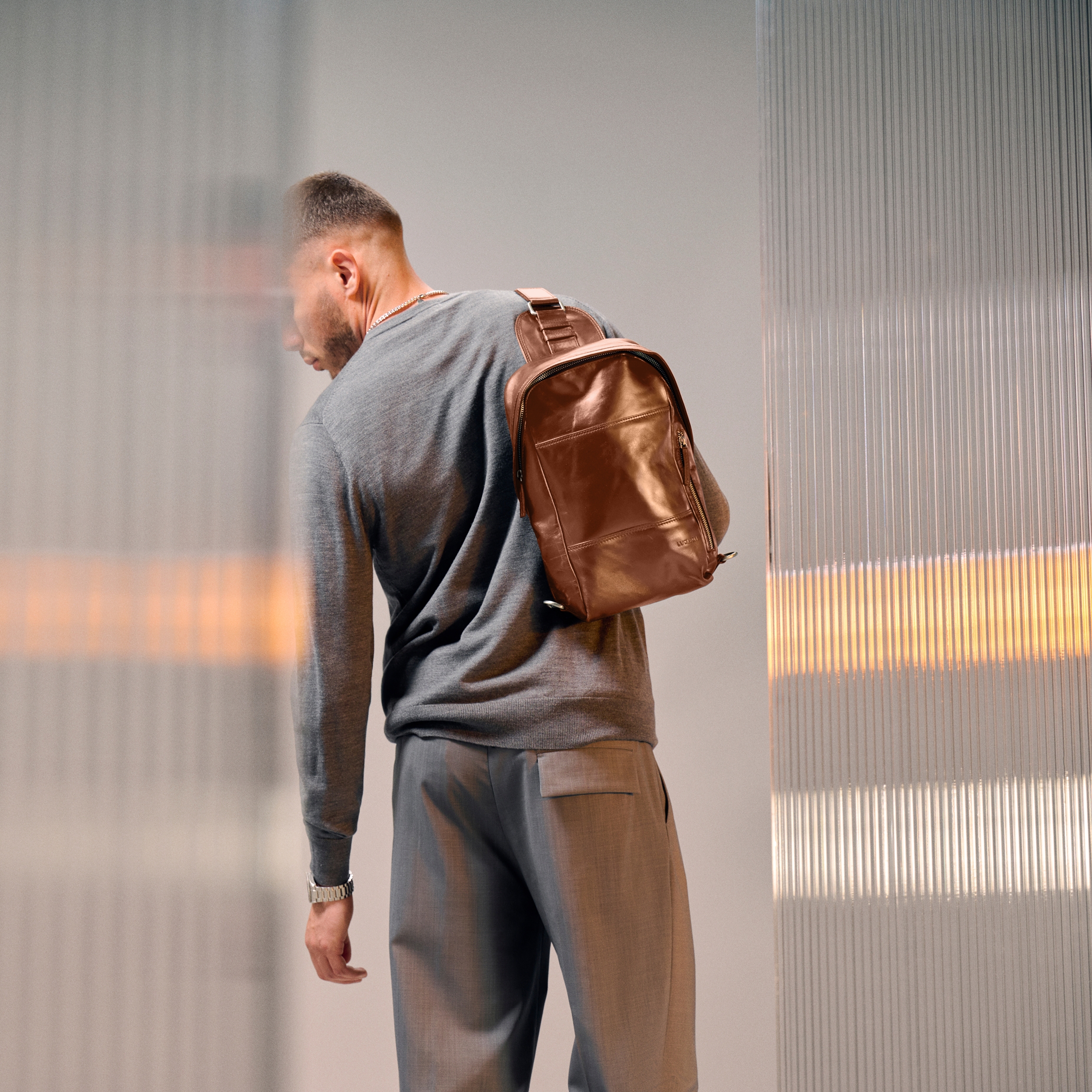 Sac d'épaule marron clair Jasper  - 2