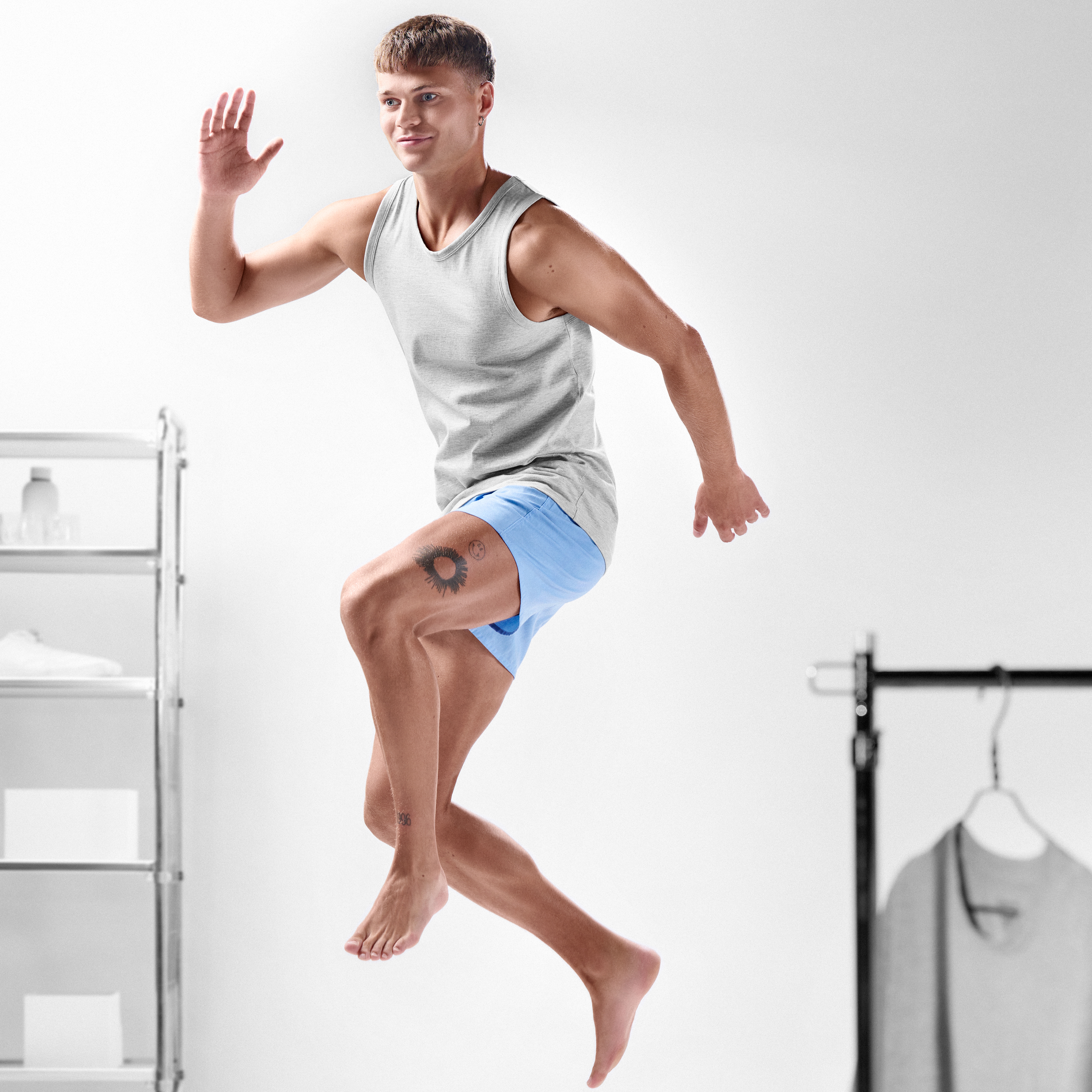 M - FlexFeel | Pack de 2 camisetas sin mangas de algodón gris claro - 5