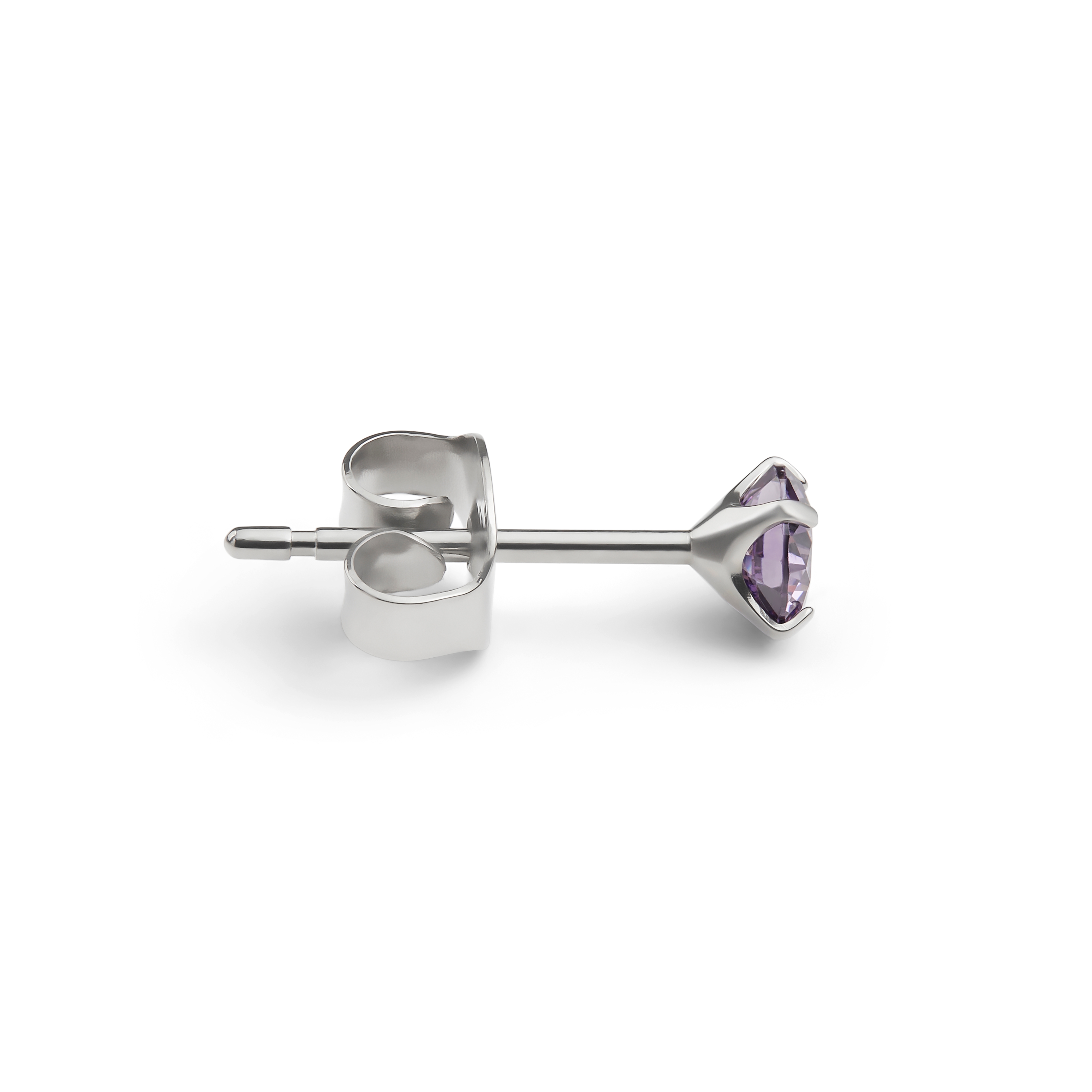 Aura | Clou d'oreille en titane avec zircone violet clair - 4 mm - 2