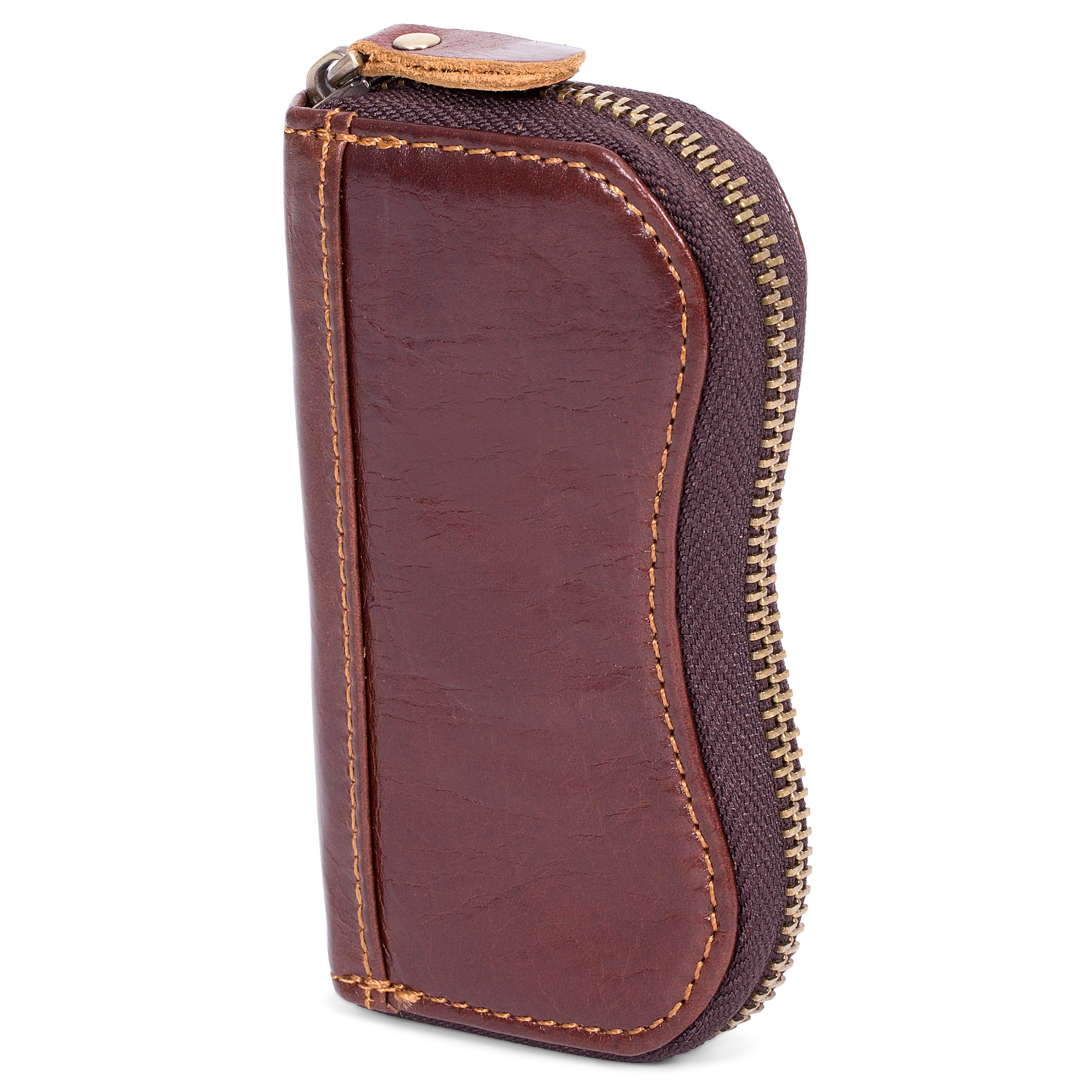 Vintage-brunt Nyckefodral i Läder - 1