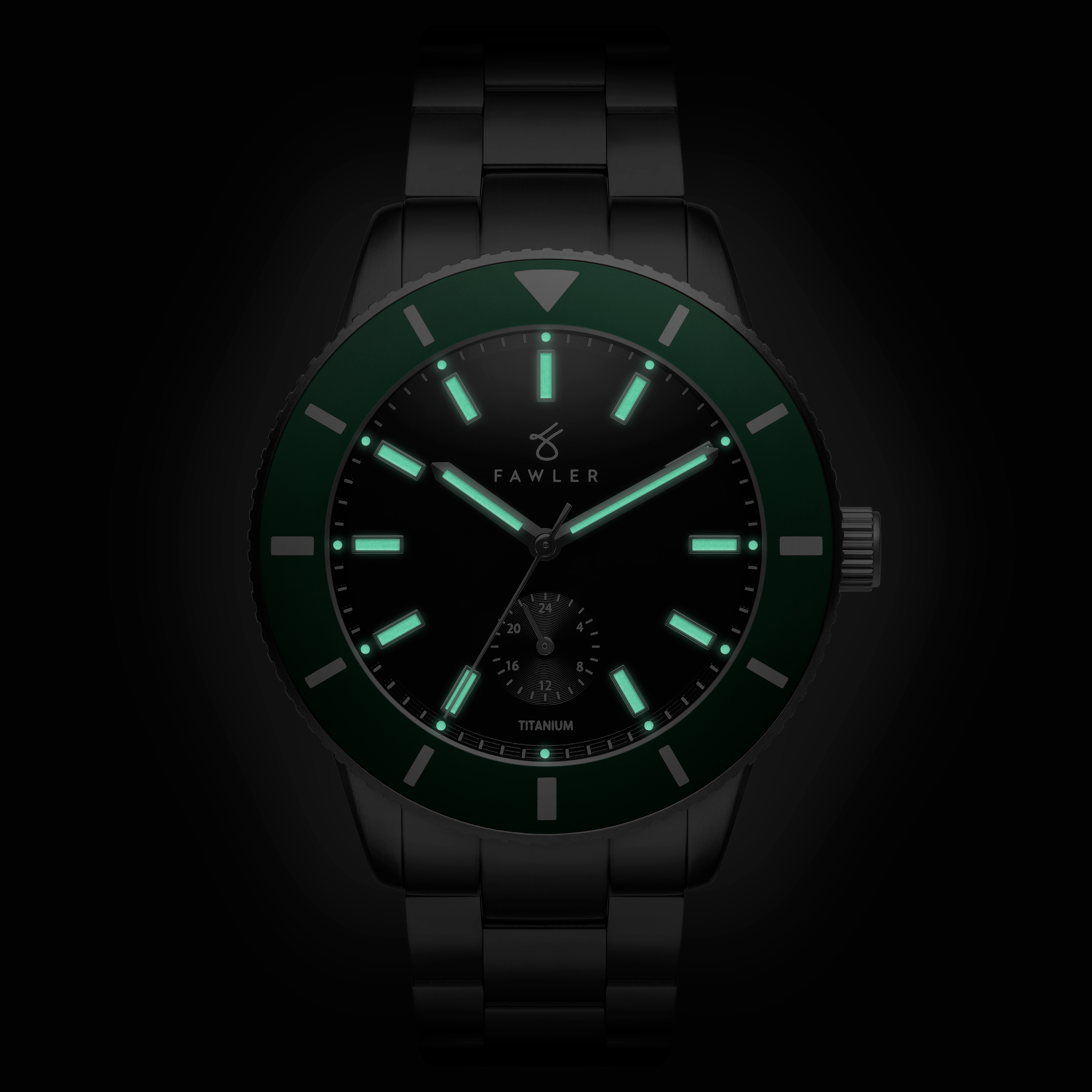 Makalu | Reloj de buceo de titanio cepillado verde - 7