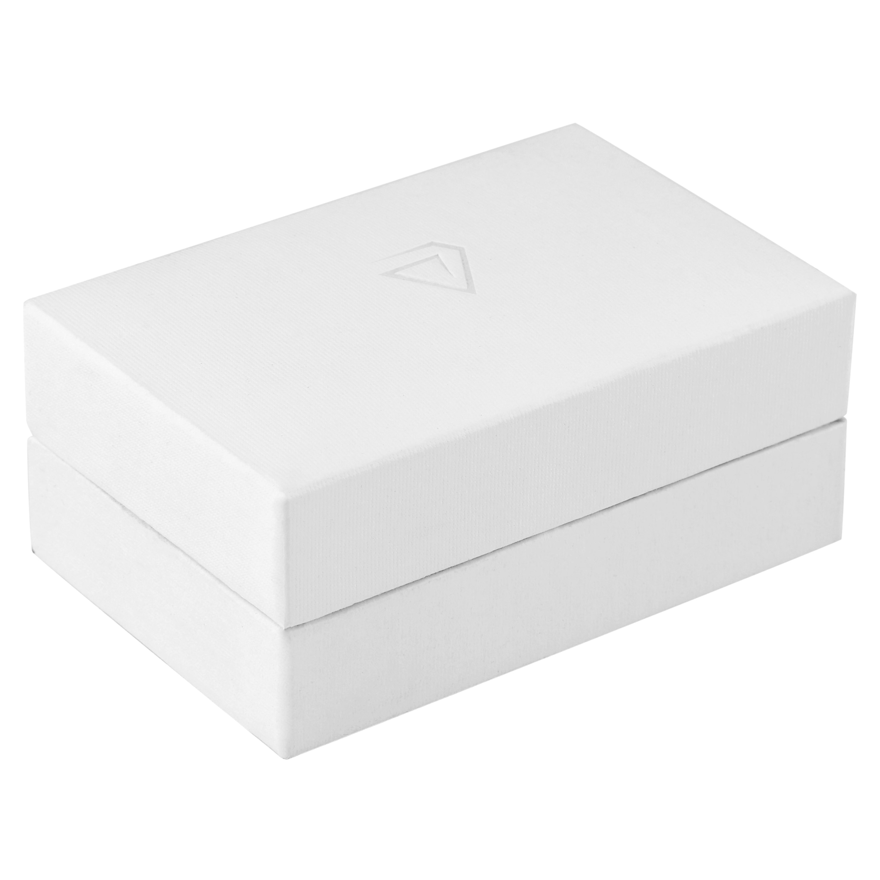 925s Silver Rectangular Zirconia Tie Clip - 6