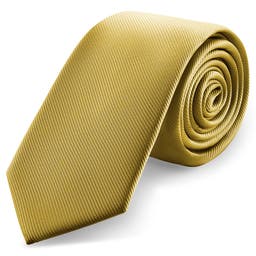 Гросгрейн вратовръзка в цвят горчица 8 см