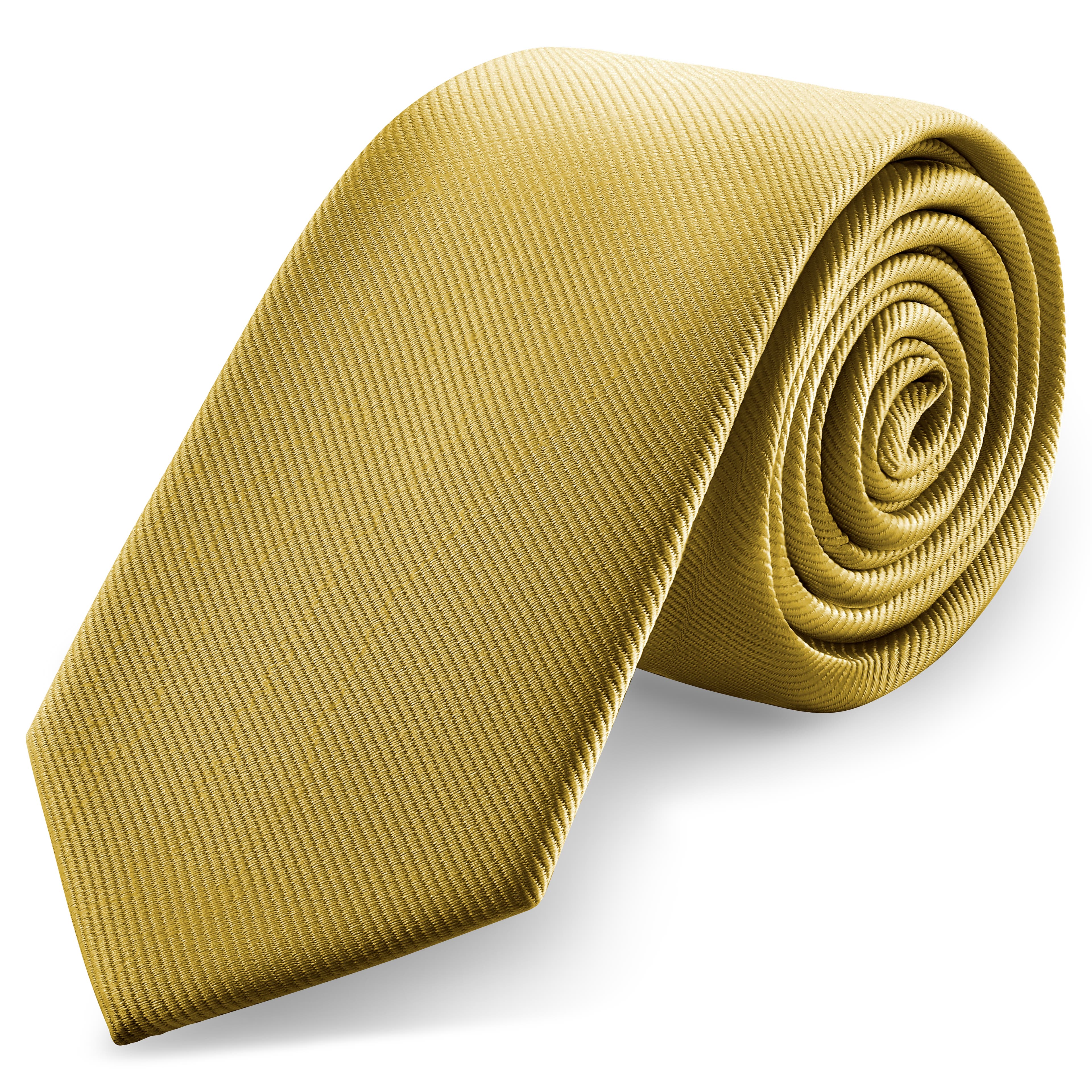 Corbata de grogrén amarillo mostaza de 8 cm