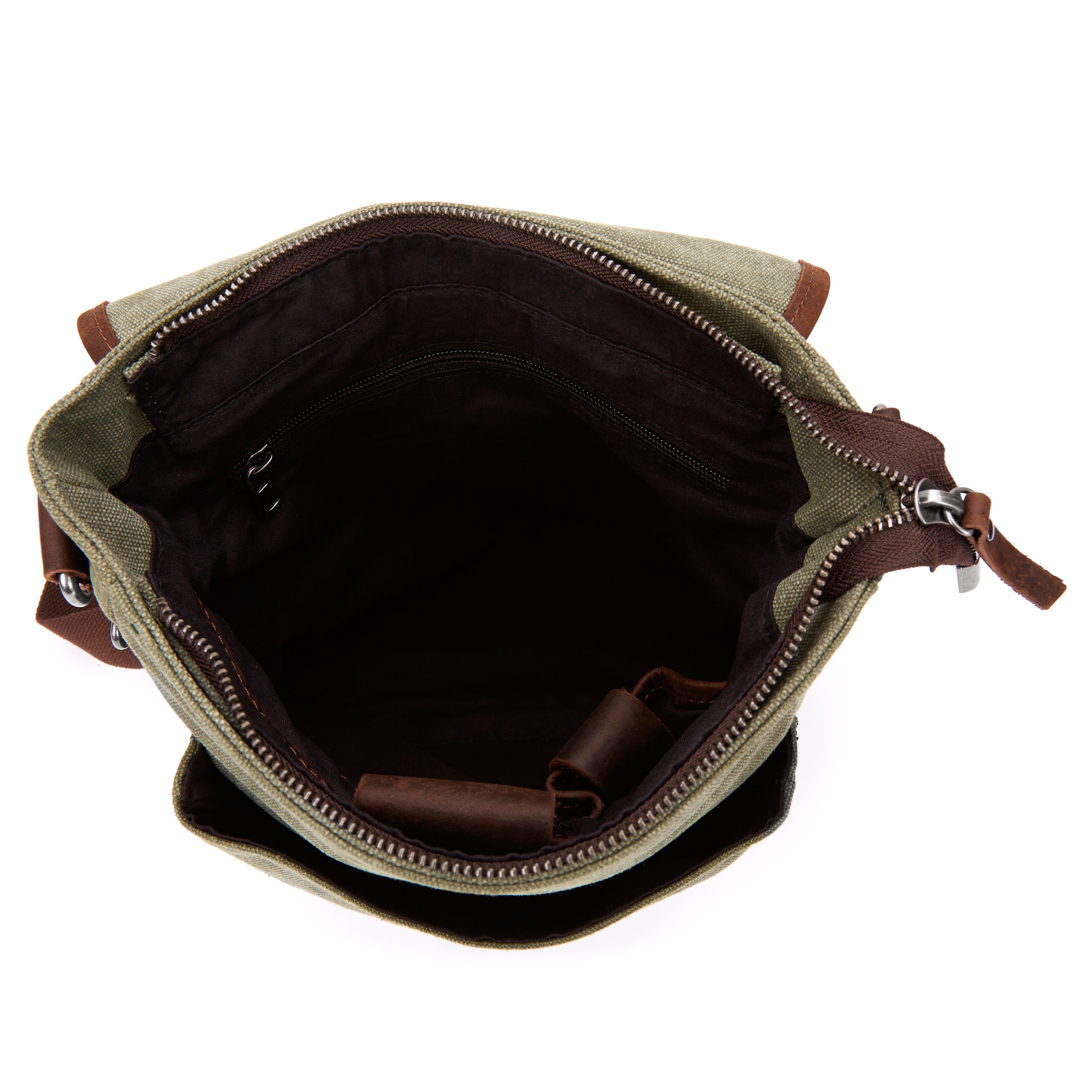 Sergio Green & Brown Slim Messenger Bag - 9