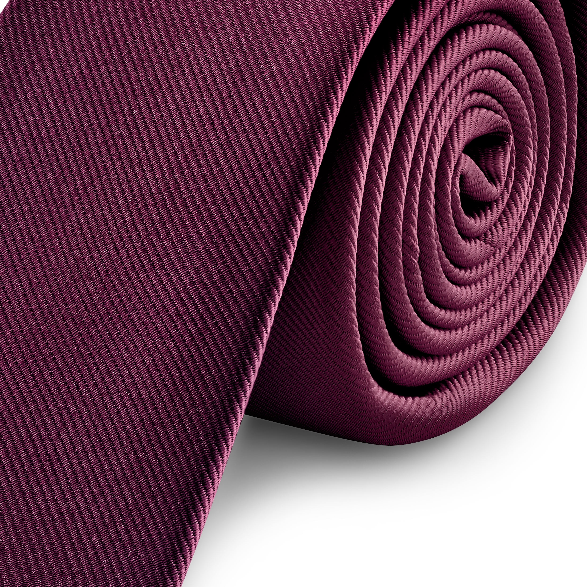 Karmozijnrode Smalle Grosgrain Stropdas van 6 cm - 3