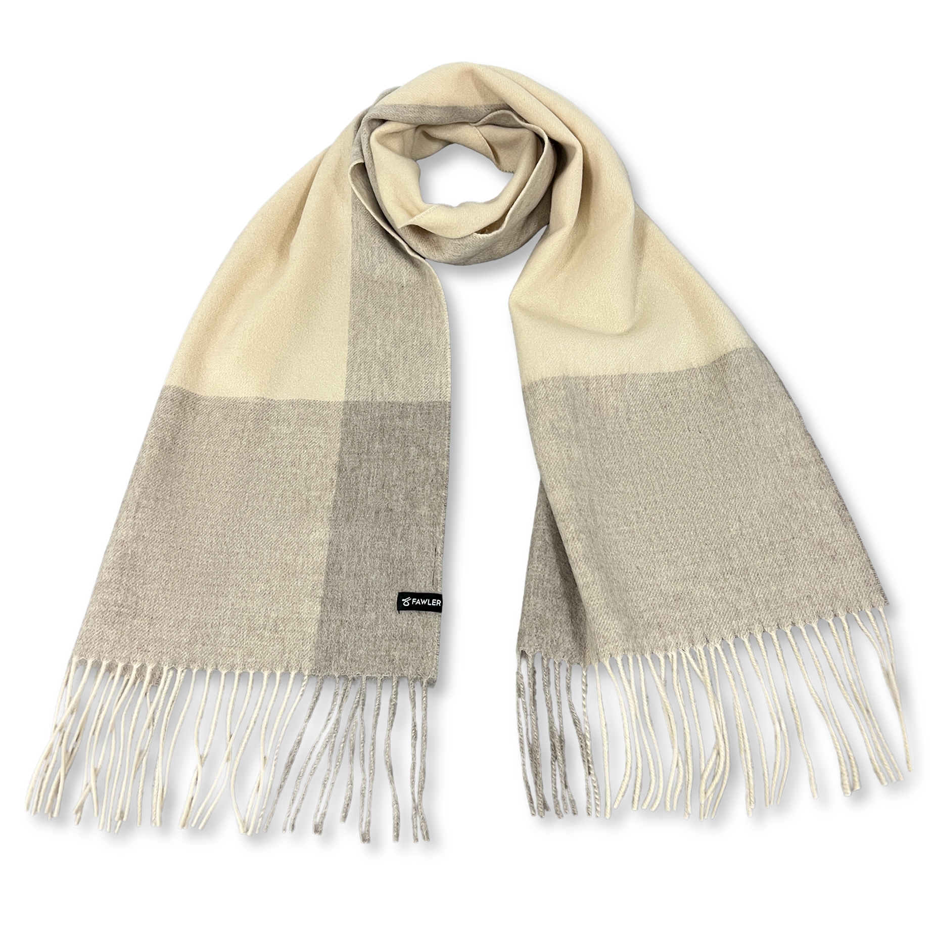 Aurora | Sand & Light Brown Lambswool Scarf