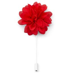 Cherry Red Flower Lapel Pin