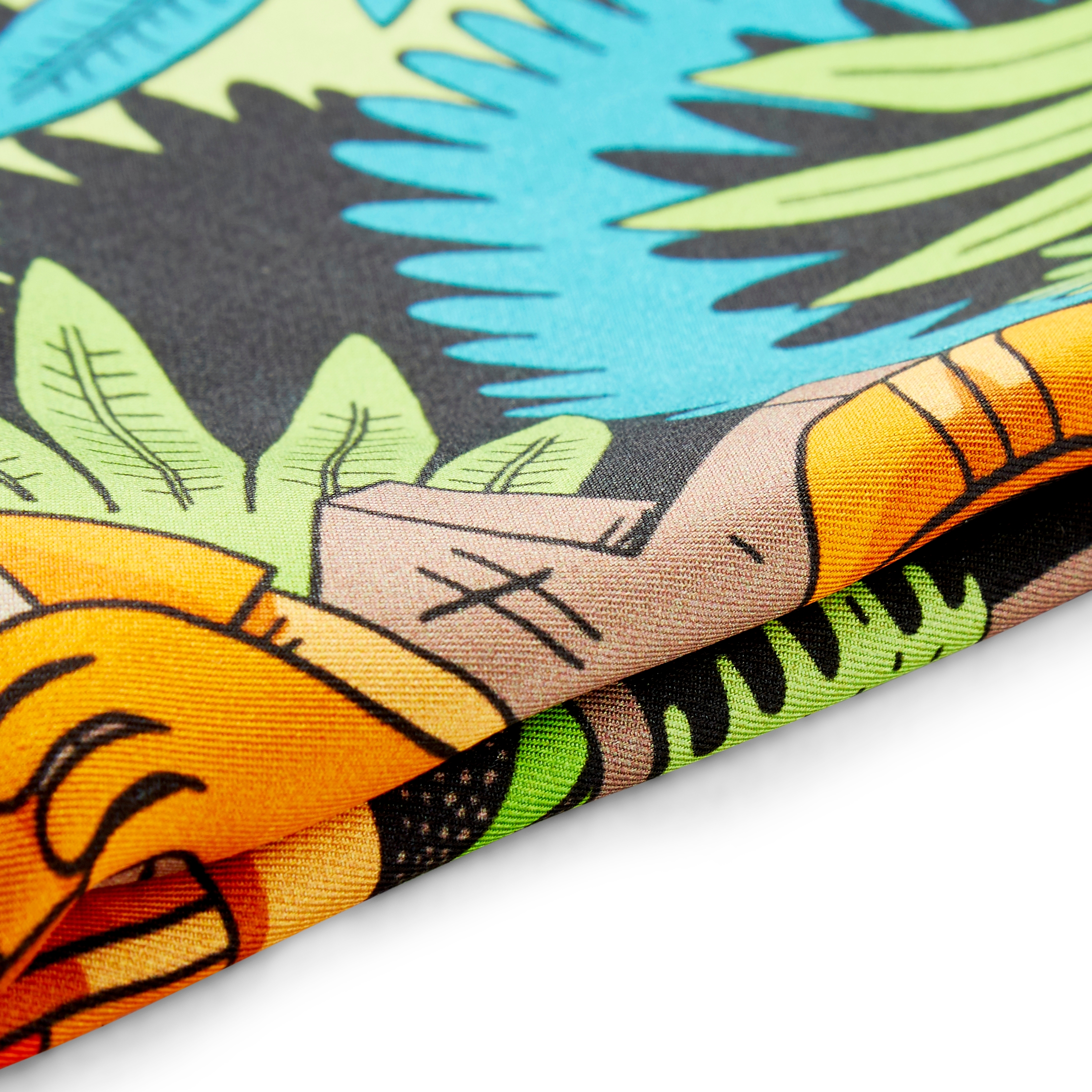 New Age | Black, Green & Orange Jack Teagle Design Silk Pocket Square - 4
