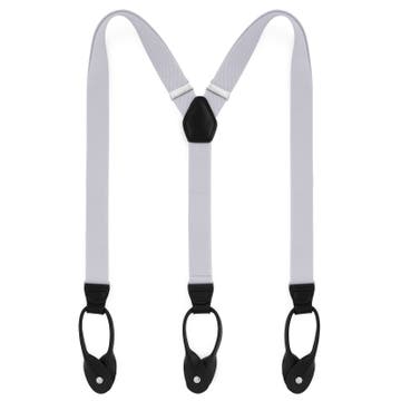 Slanke Lysegrå Seler m. Stropper til Knapper Slanke Lysegrå Seler m. Stropper til Knapper