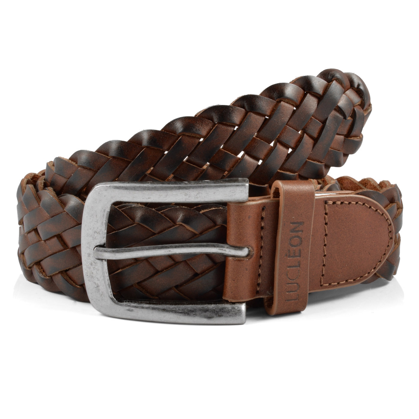 Brauner, geflochtener Gürtel - 1