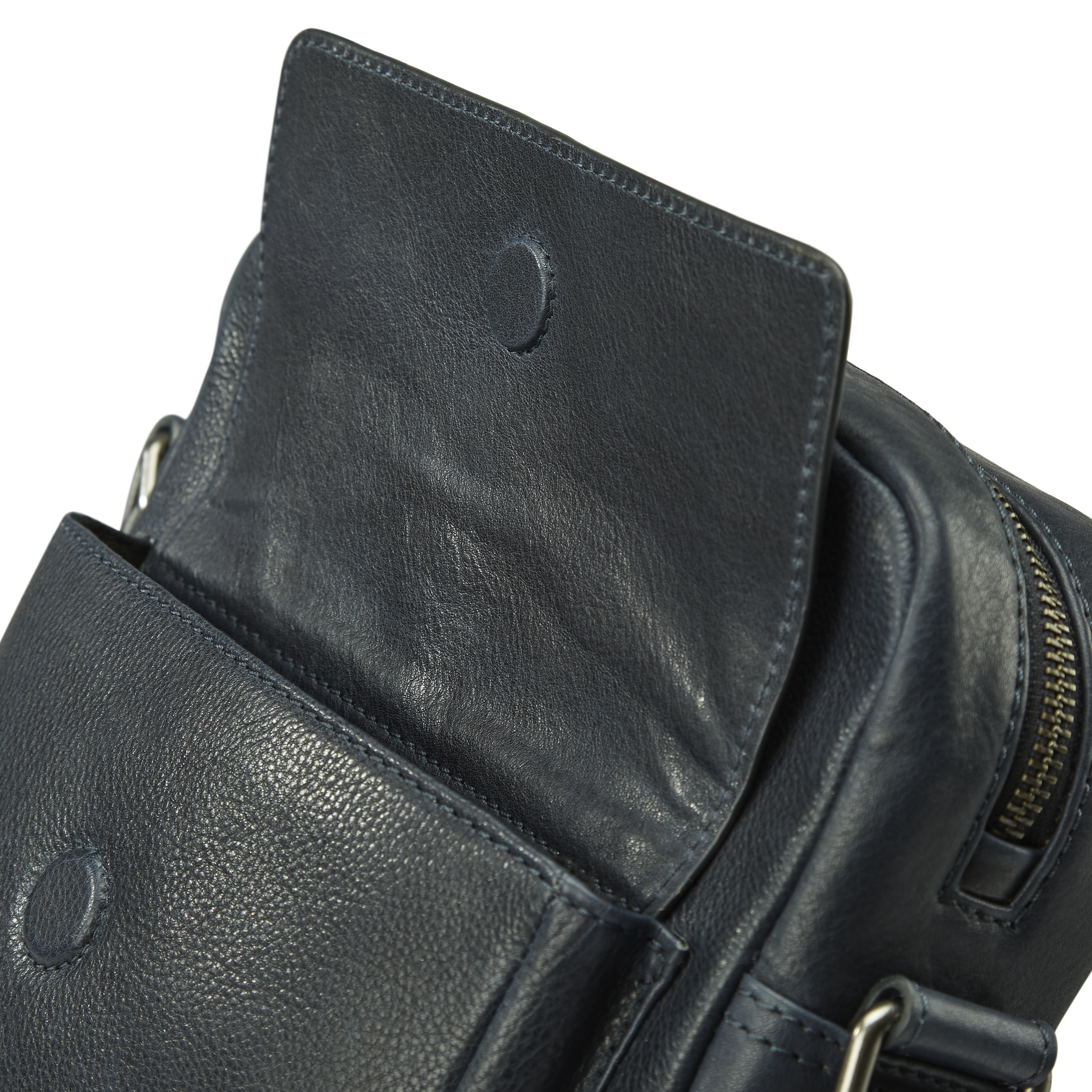 Sac à bandoulière en cuir bleu marine Laurie - 14