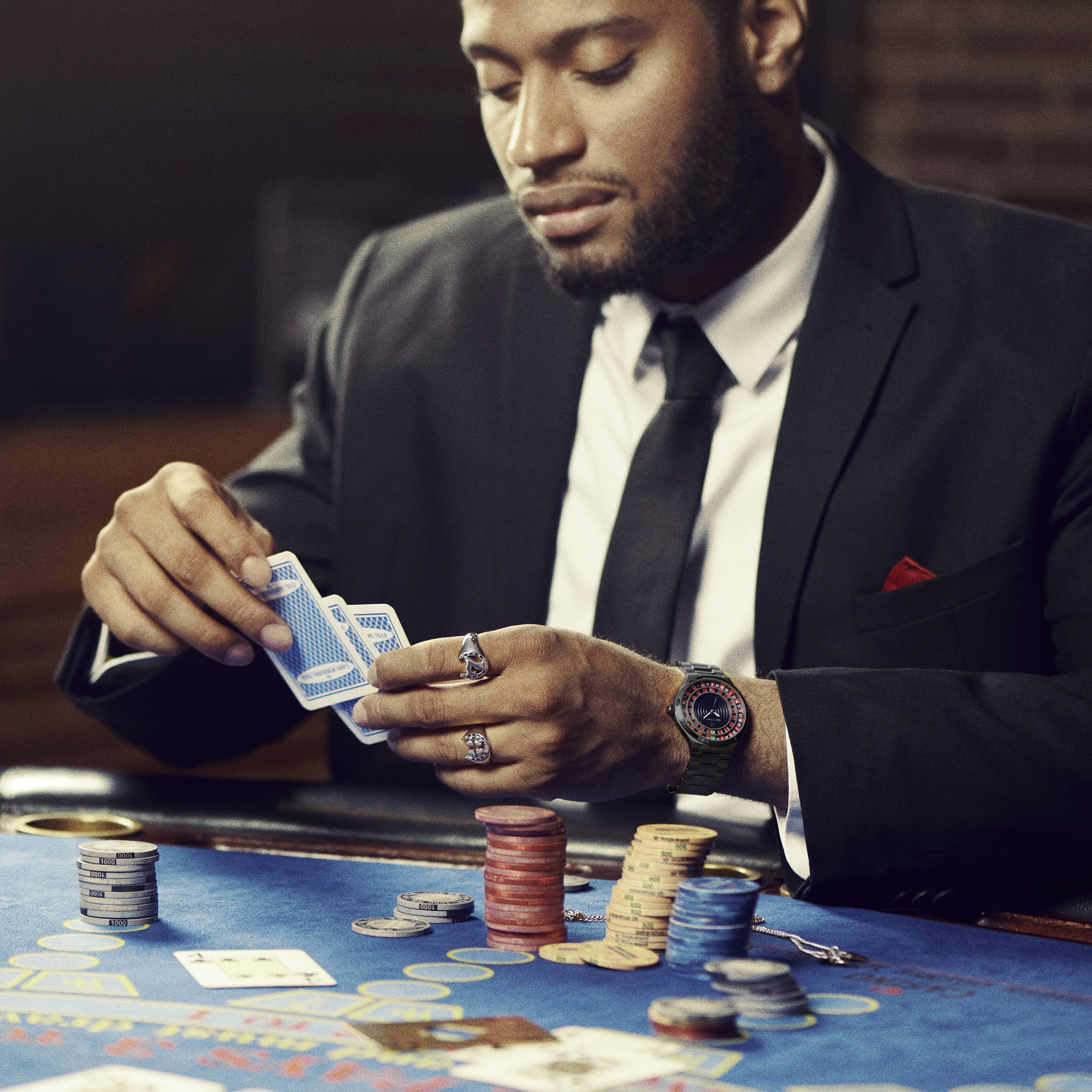 Ace | Musta Teräksinen Kvartsi Rullettikello - 3