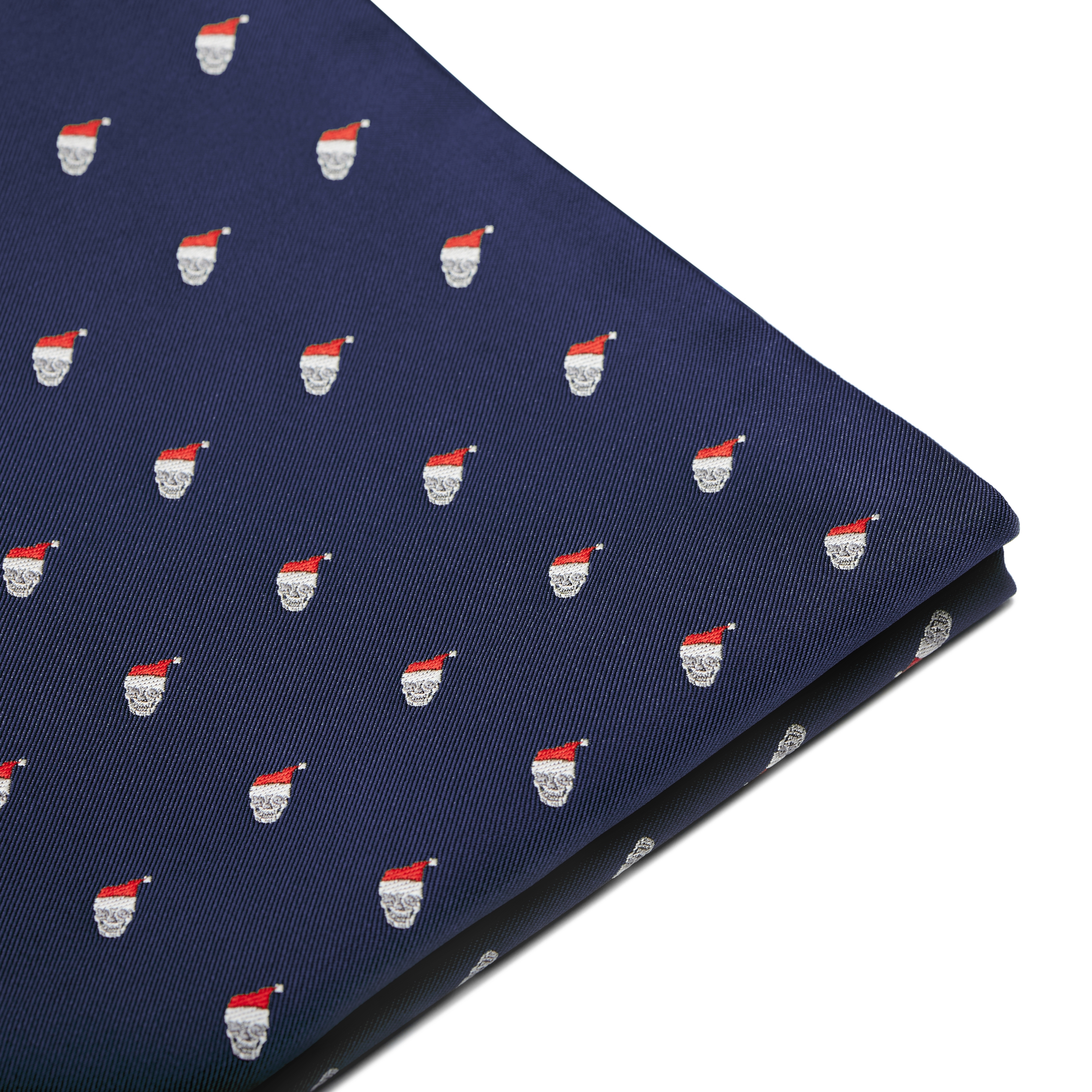 Navy Blue Christmas Skull Pattern Pocket Square - 2