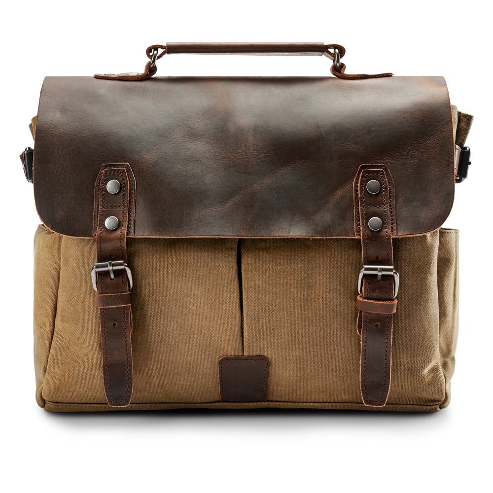 hover: Tan Vintage-Style Messenger Bag hover: Tan Vintage-Style Messenger Bag