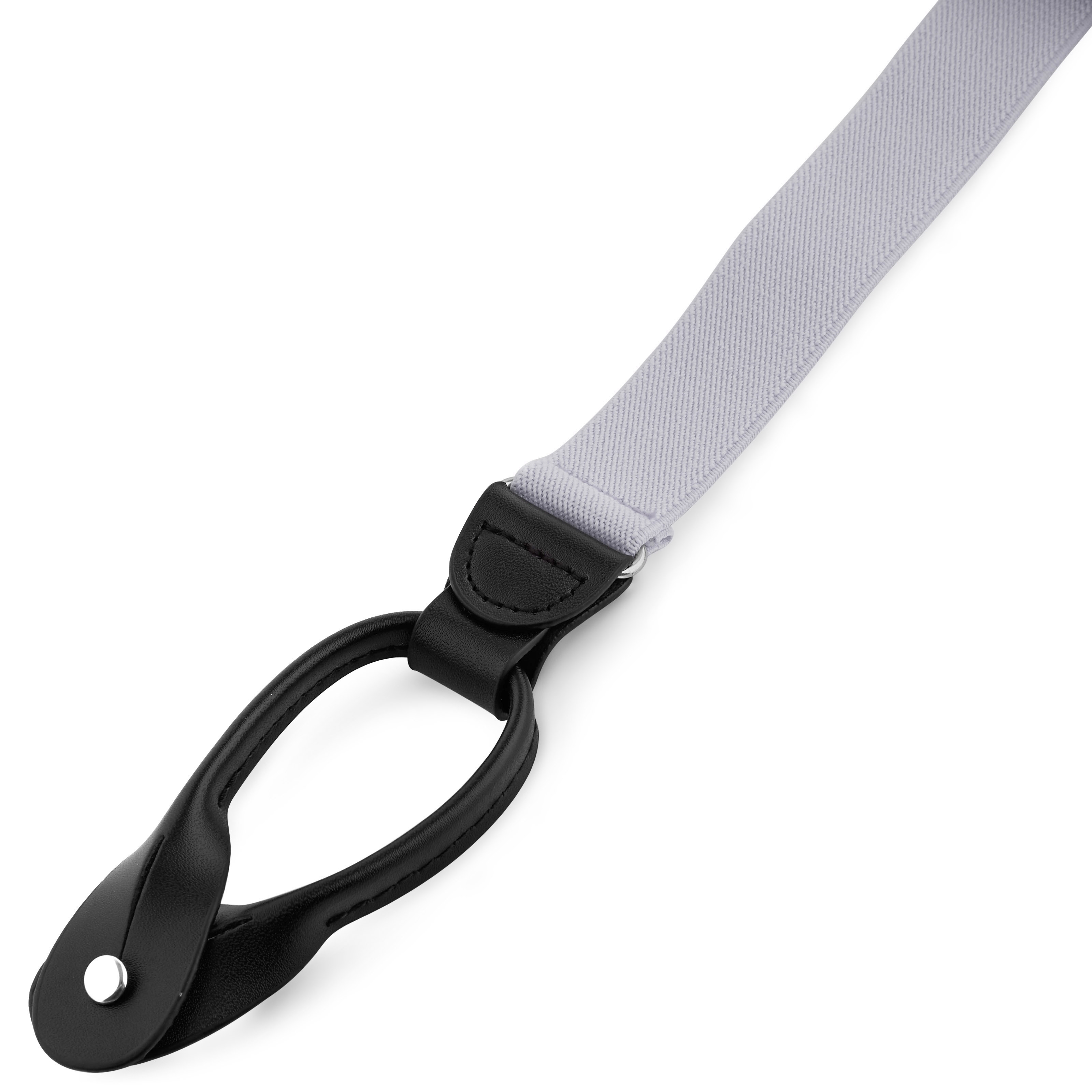 Bretelle sottili grigio chiaro con asole per bottoni - 2