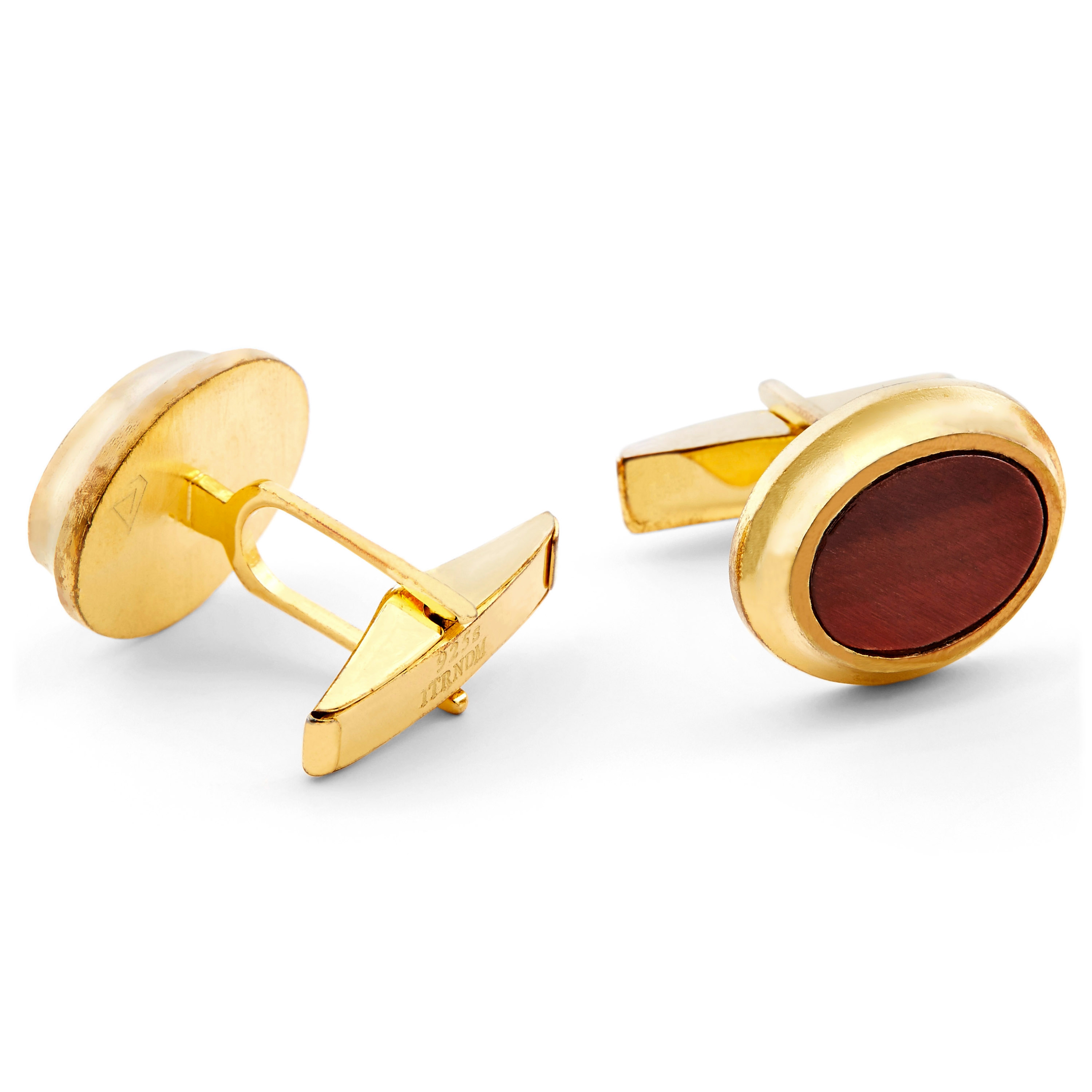 Röd Sten Guldpläterad 925s Silver Långt Set - 3