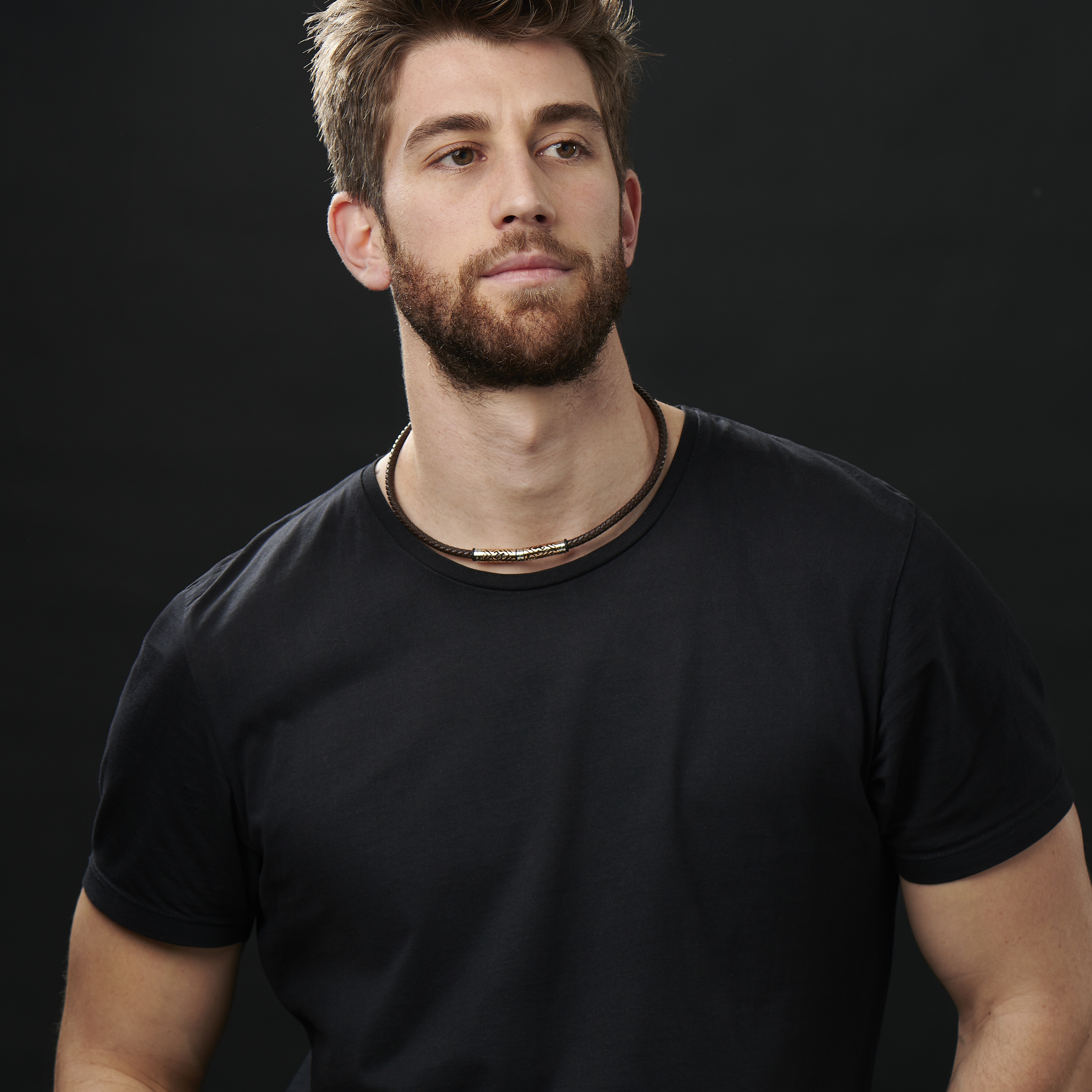 Rose Gold-Tone Leather Necklace - 6