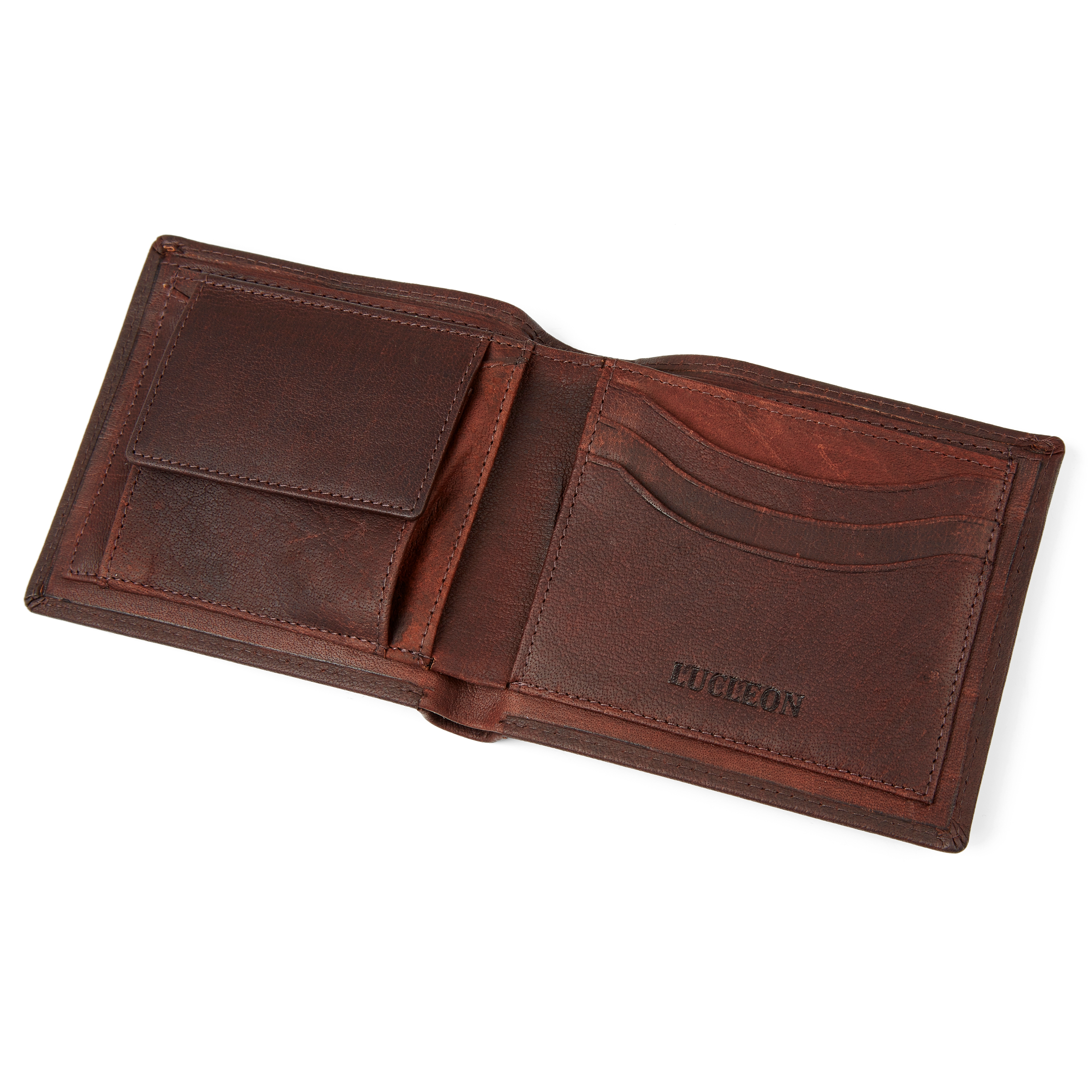 Klasická kožená peněženka Oxford v hnědé barvě - 2