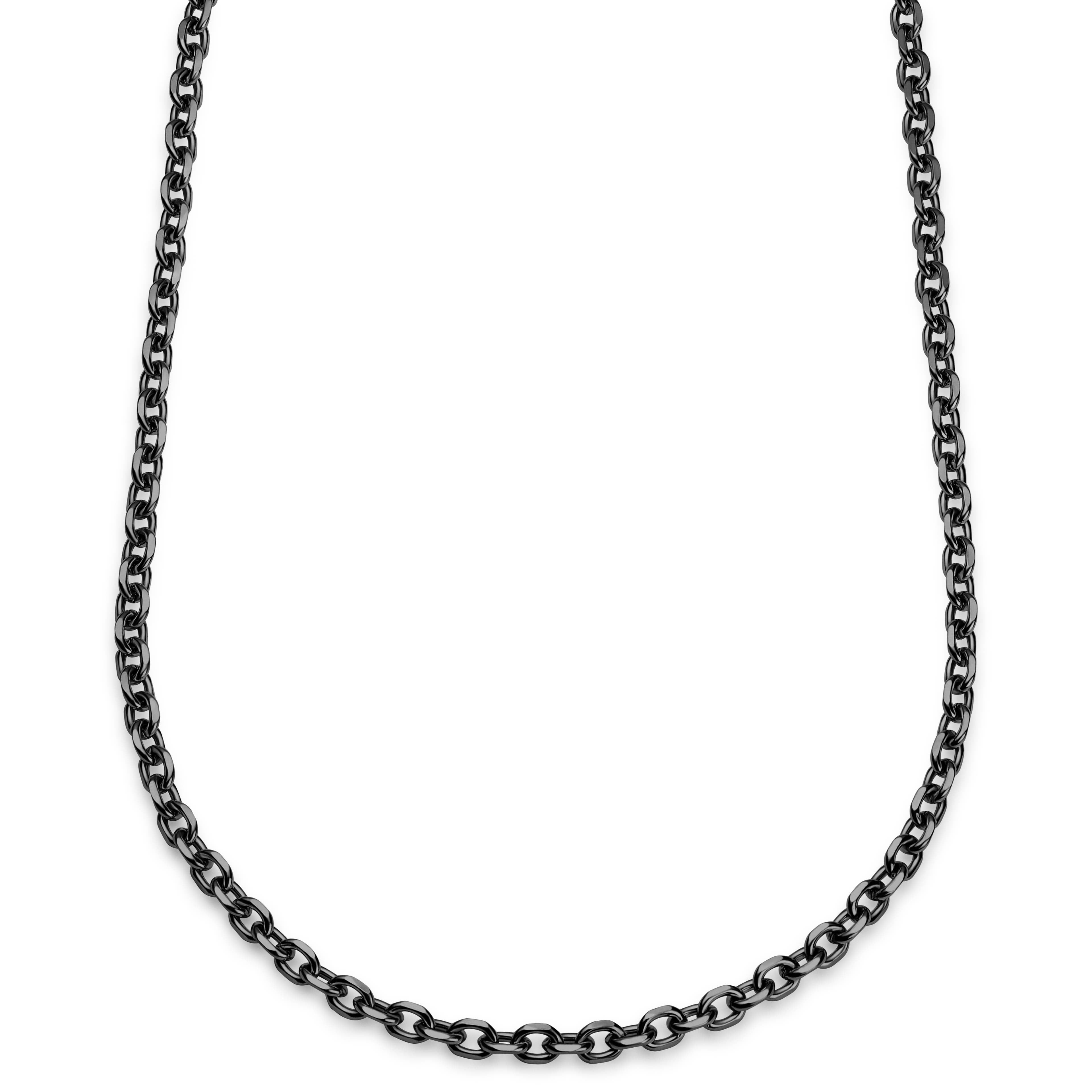 Essentials | 6 mm Gunmetal Black Cable Chain Necklace