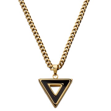 Cruz | Gold-Tone Black Onyx Triangle Necklace