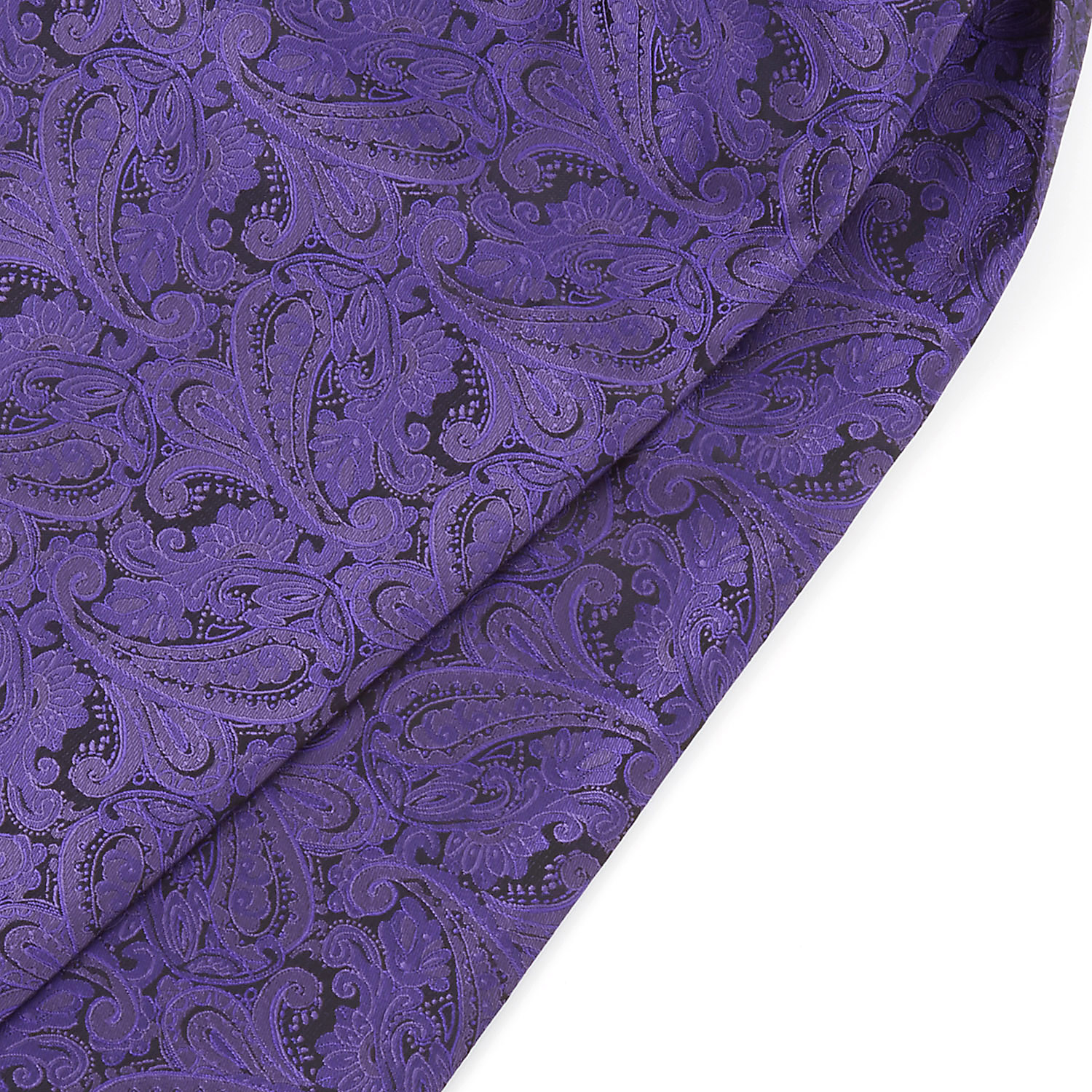 Dark Purple Paisley Polyester Ascot - 2