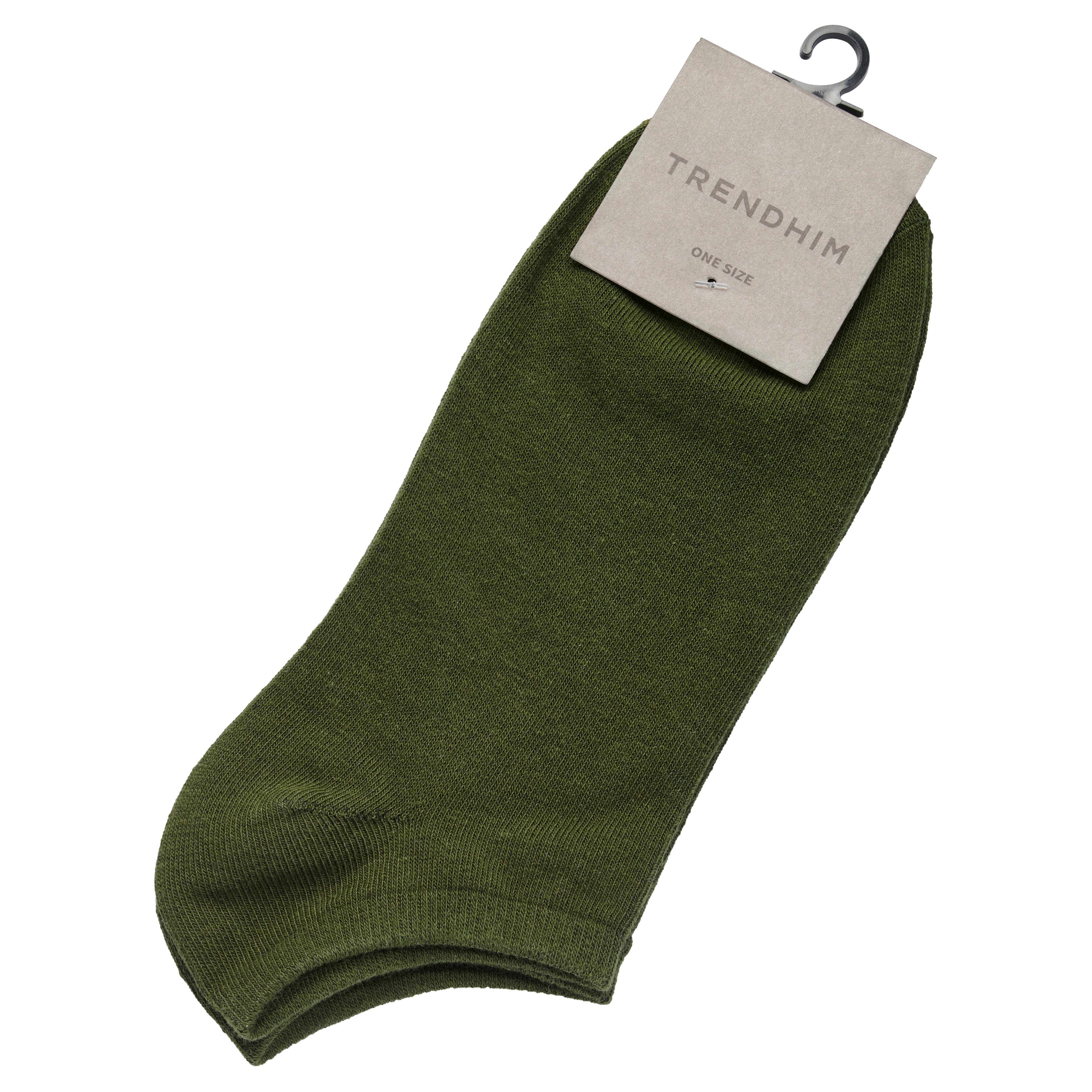 Magnus | Olivově zelené kotníkové ponožky