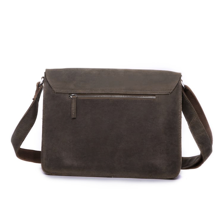 Slick Khaki Leather Briefcase - 10