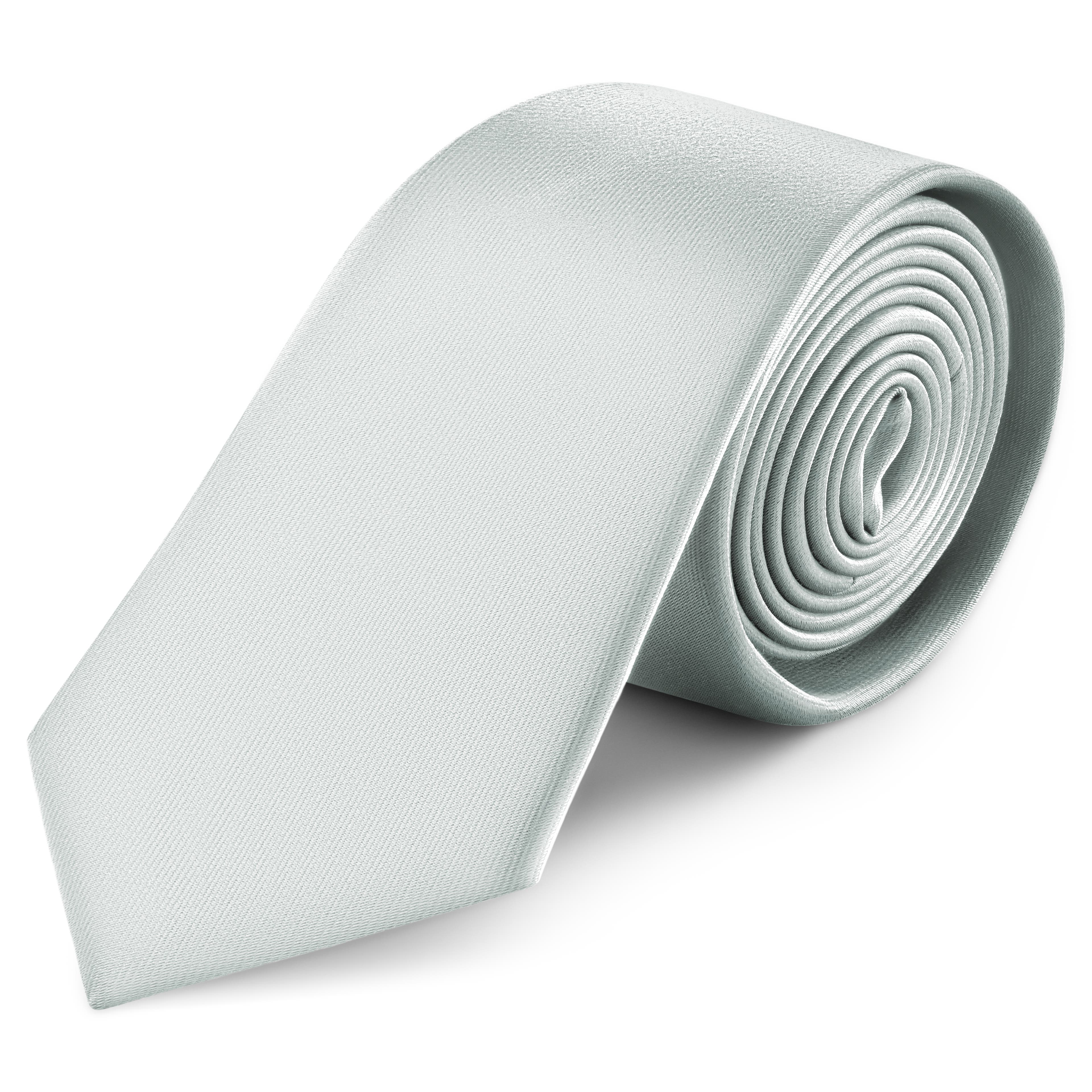 8 cm Silver-tone Satin Tie