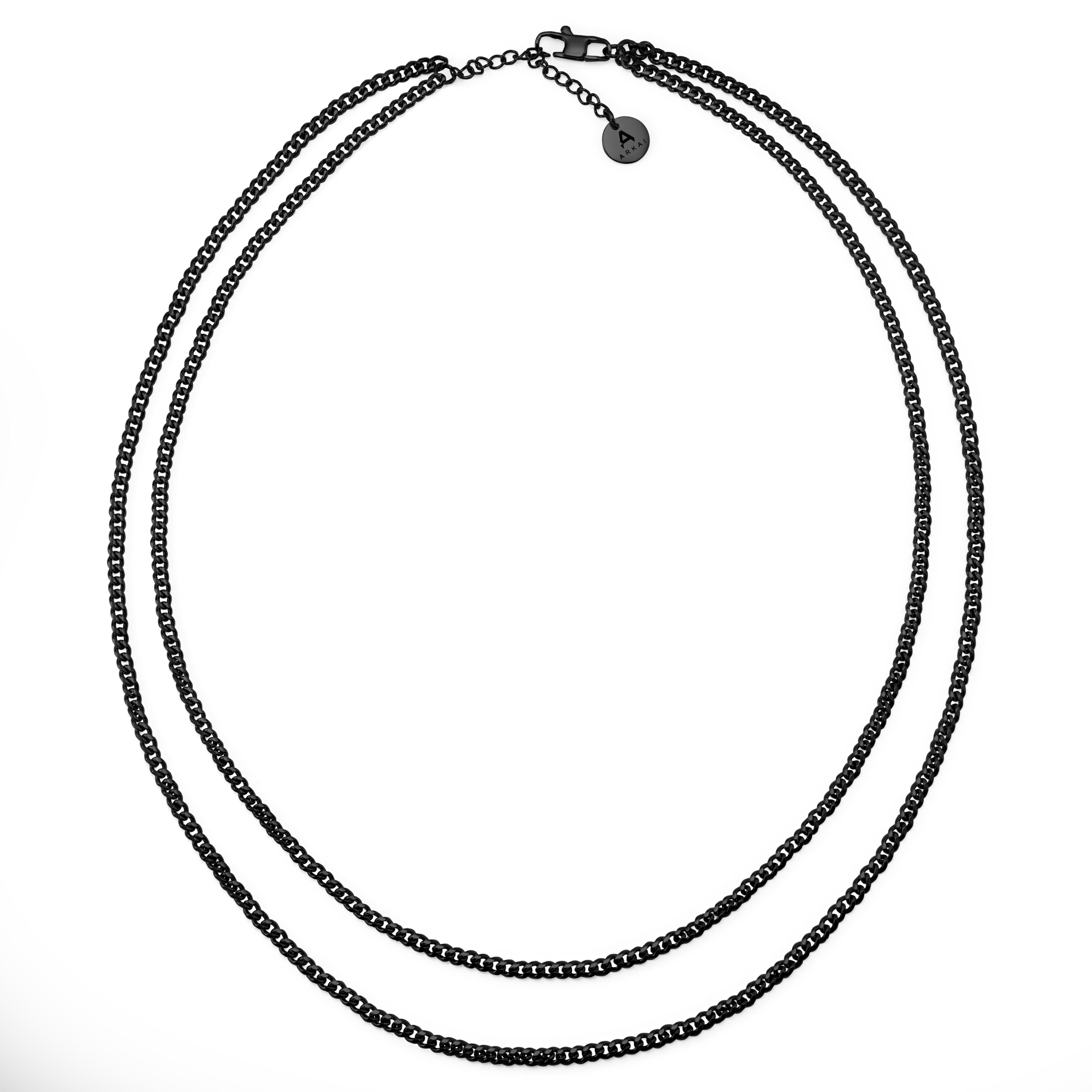 Rico Layered Black Double Chain Necklace - 4