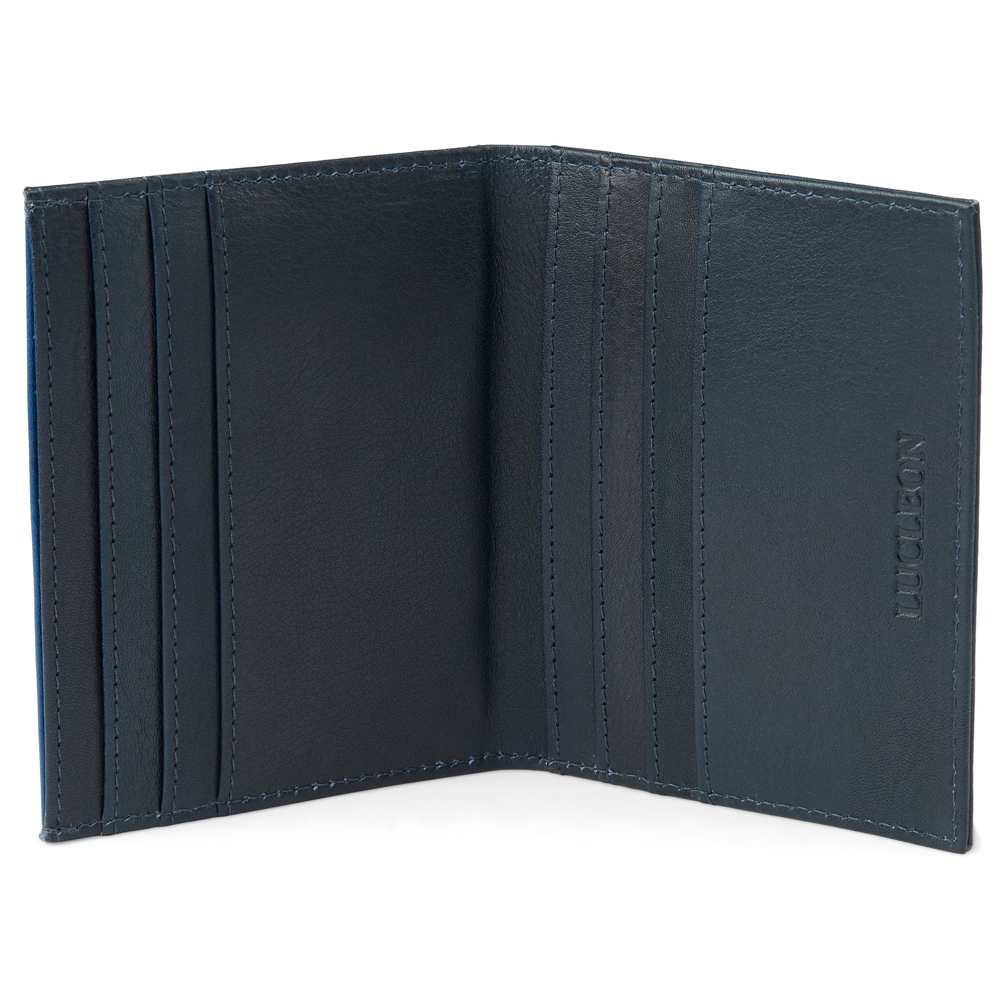 Lincoln | Black & Blue Leather RFID-Blocking Card Holder | In stock ...
