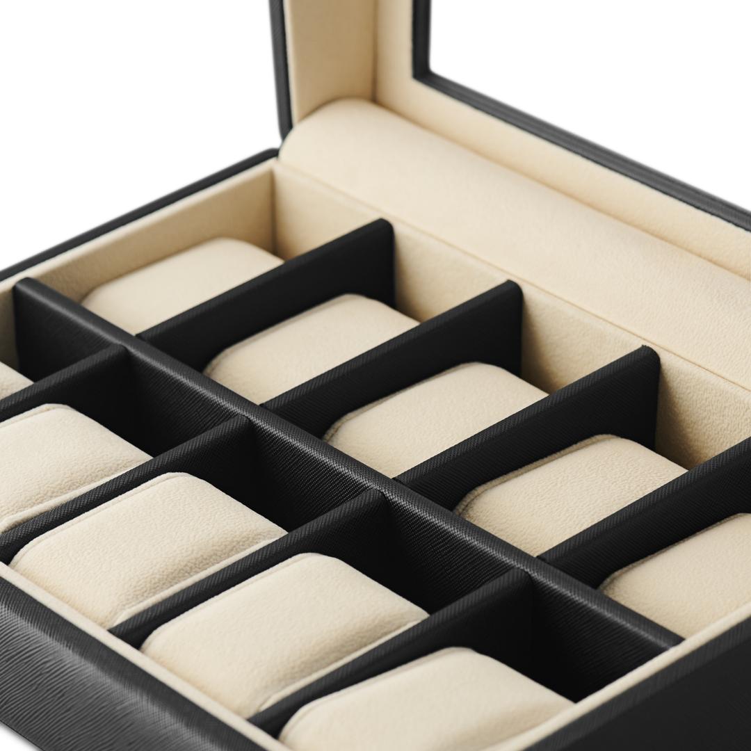 10 Slot Black Leather Watch Box | In stock! | Trendhim