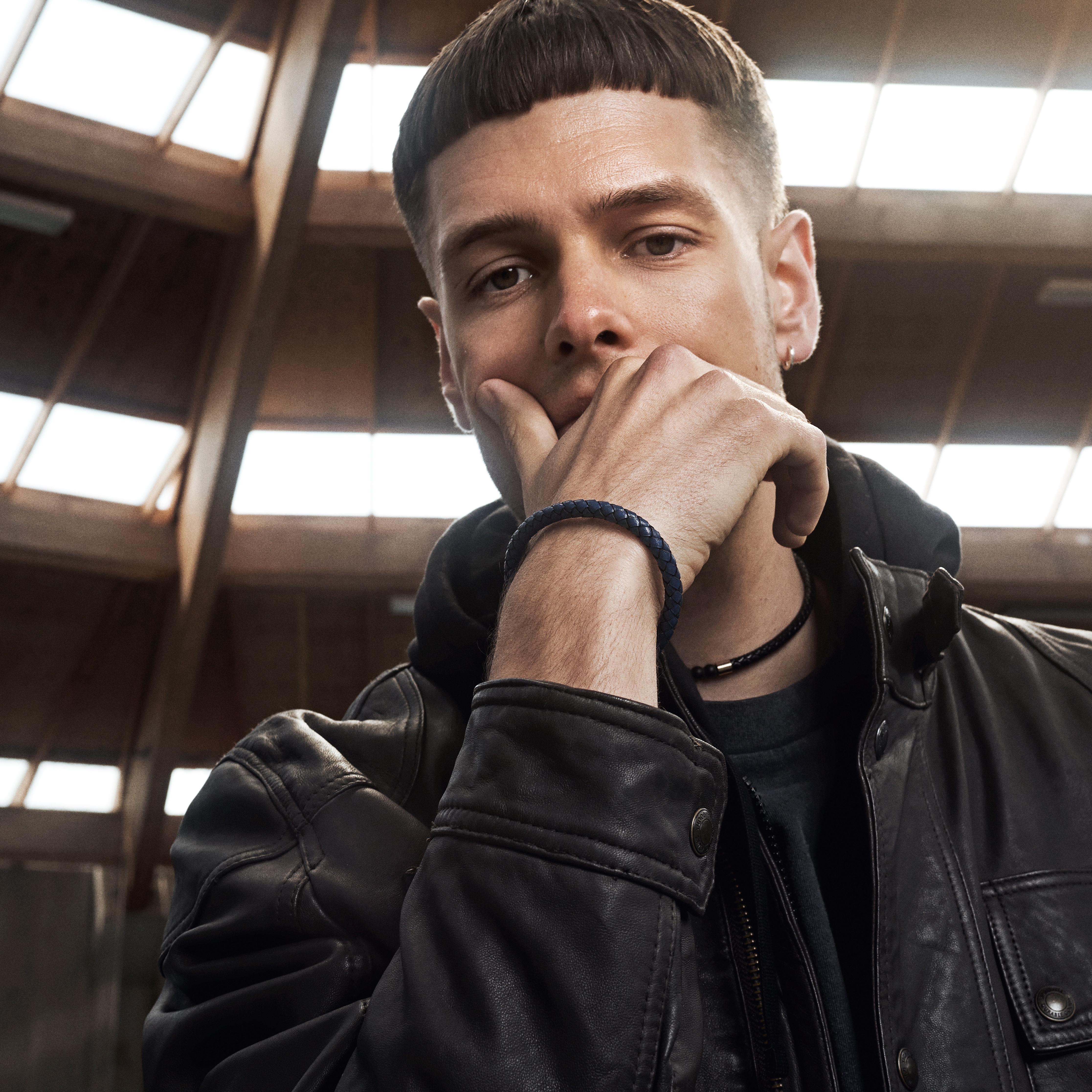 Bracciale Bolo in pelle blu - 4