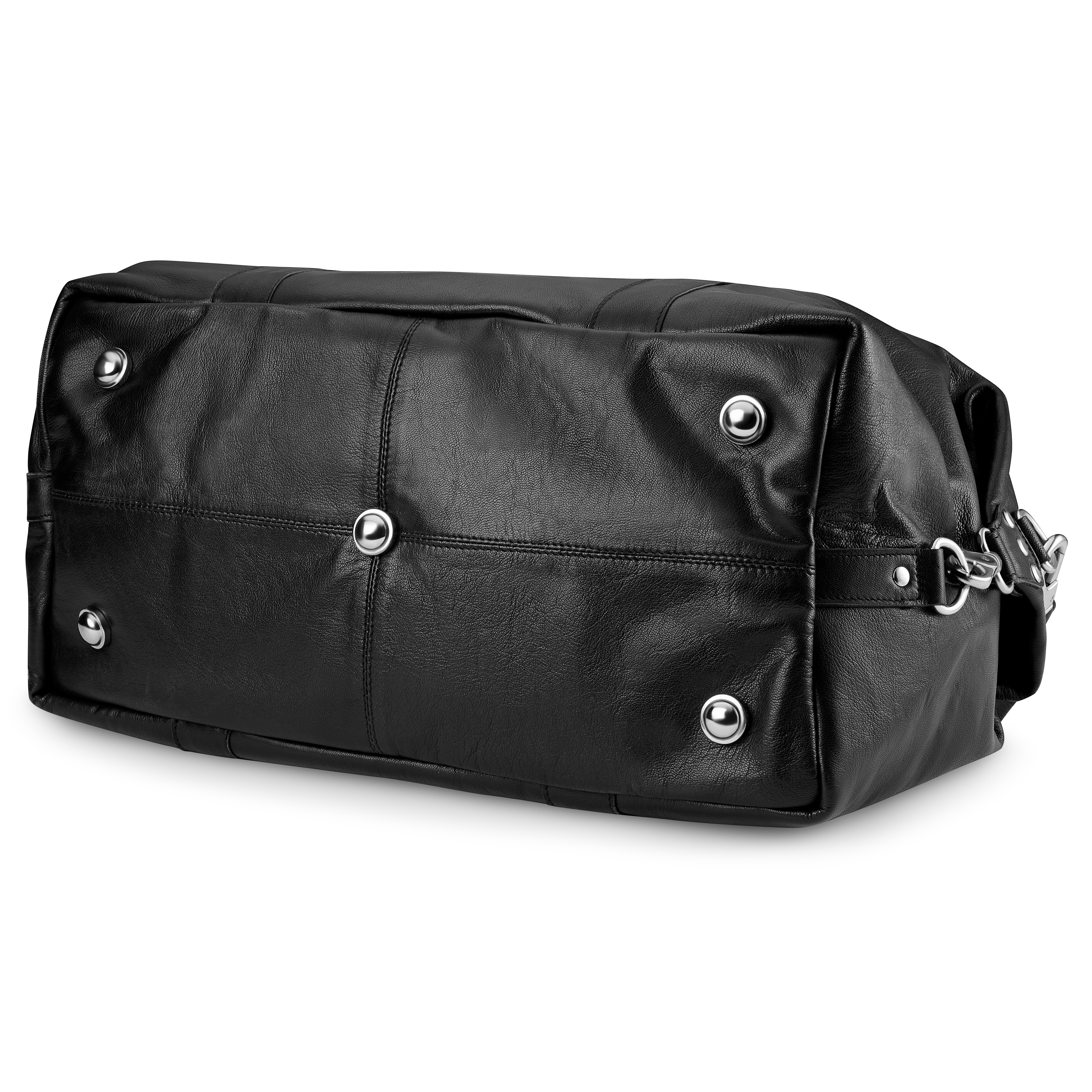 Fidei | Mala de Fim de Semana em Pele Caprina de Flor Integral Preto - 4