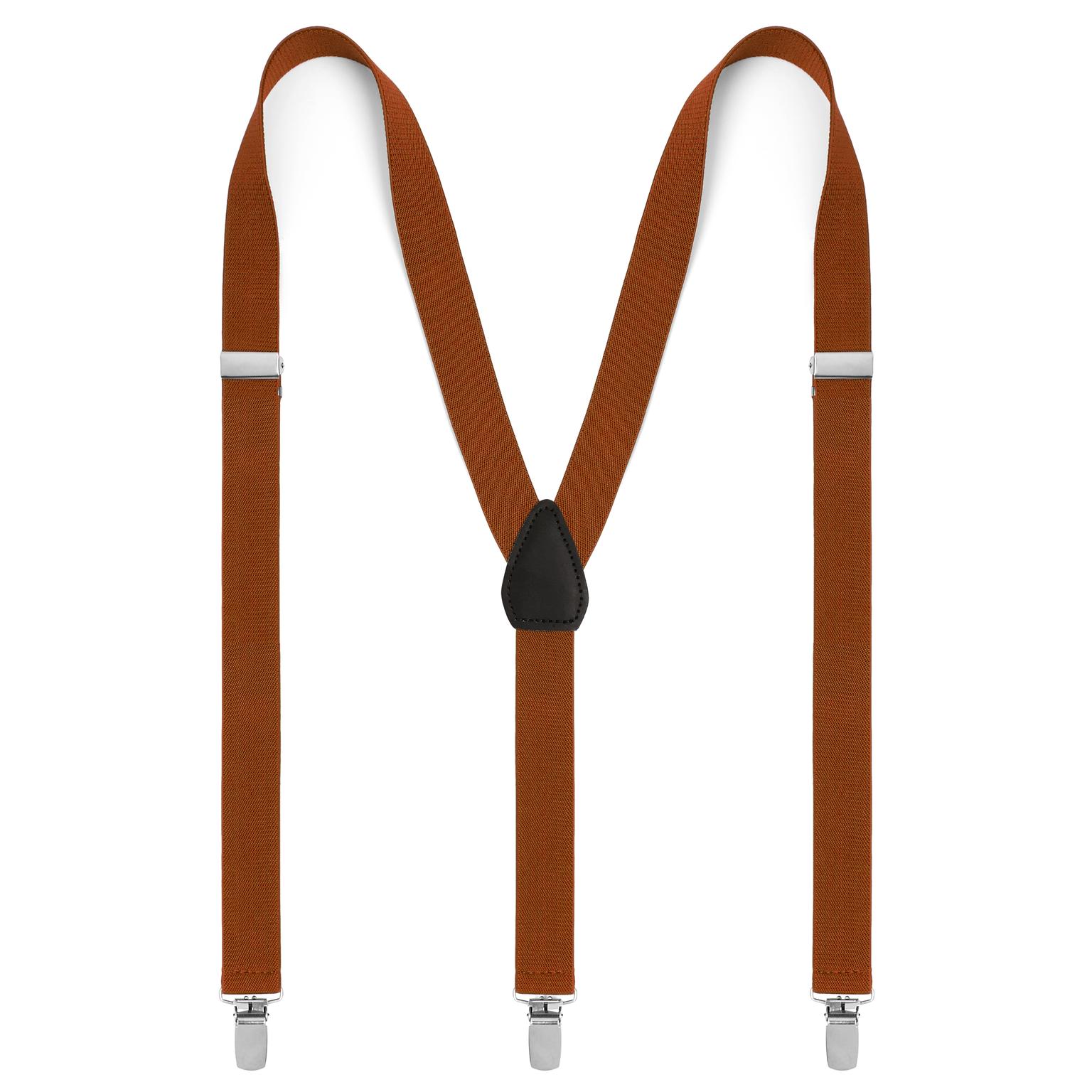 Bretelles marron étroites à pinces - XL Bretelles marron étroites à pinces - XL