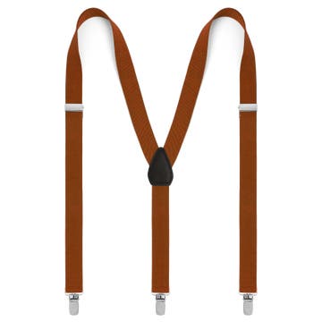 XL Brown Slim Clip-On Suspenders