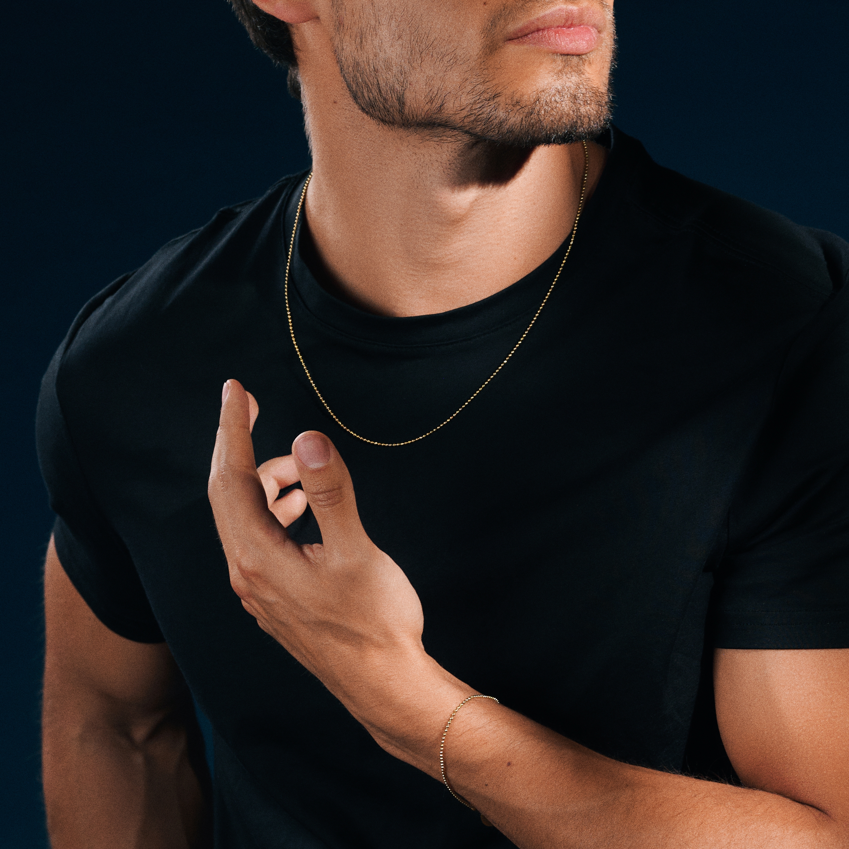 Essentials | Златисто колие от верижка с топчета 2,5 мм - 2