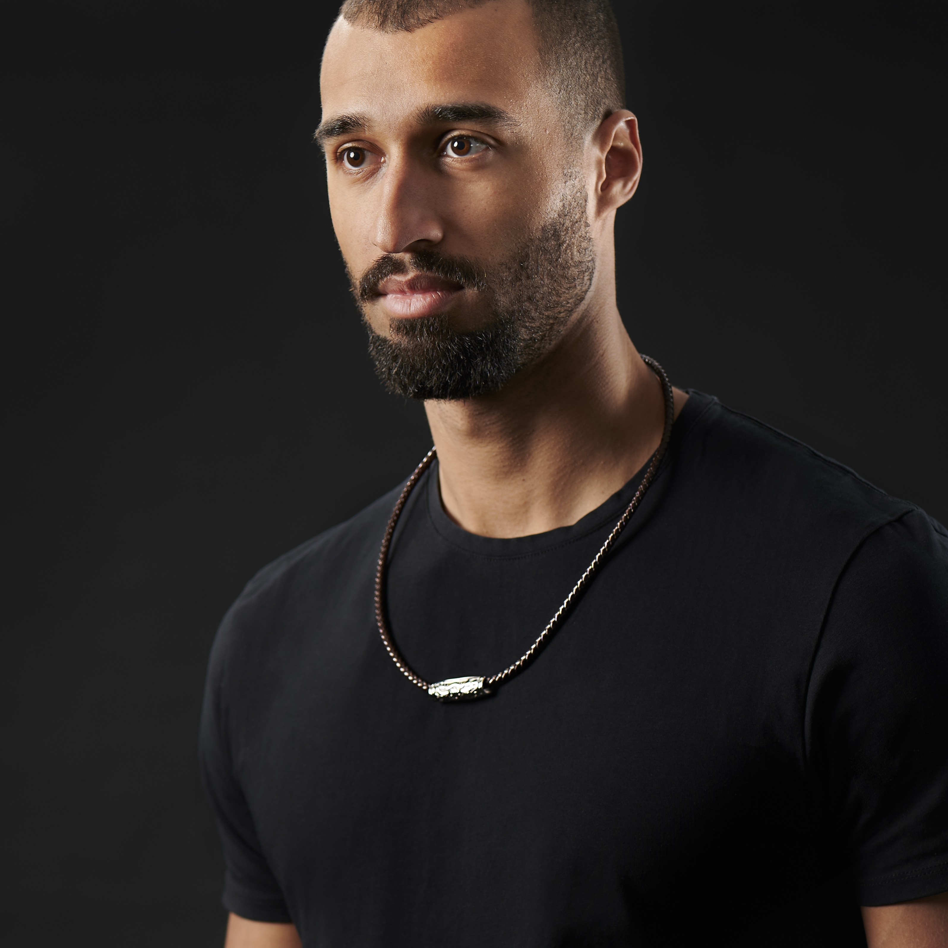 Rune Barrel Brown Leather Necklace - 4