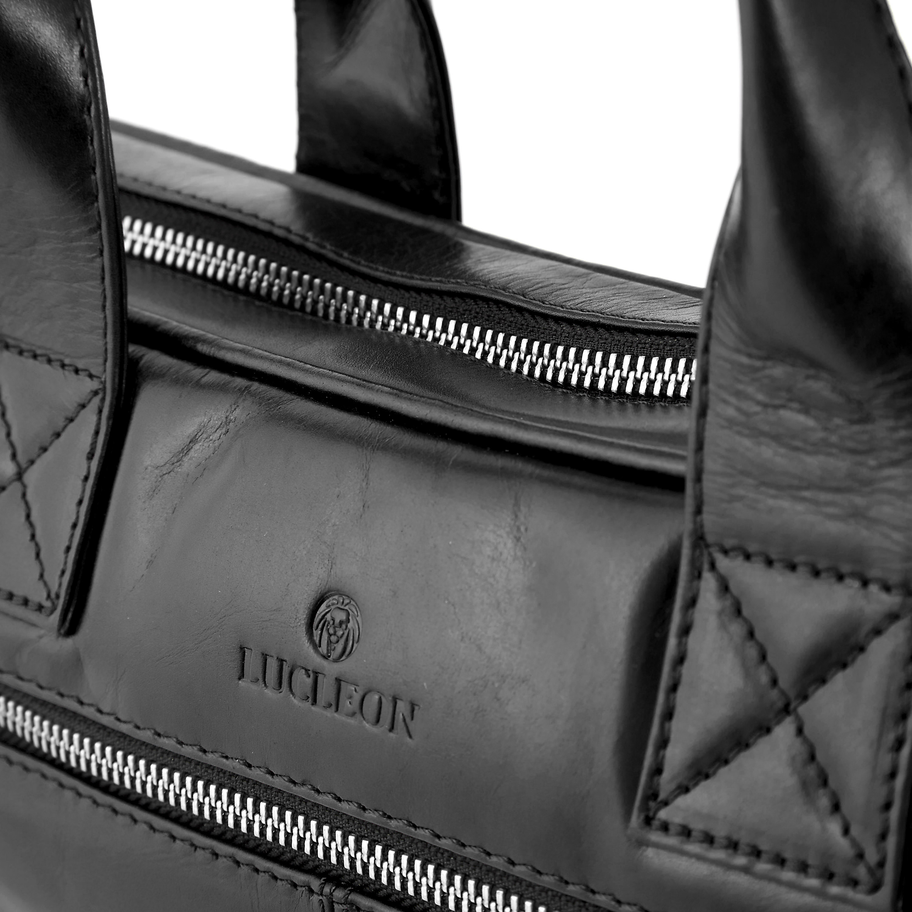 Zwarte Dunne Jasper Laptoptas met Rits - 6