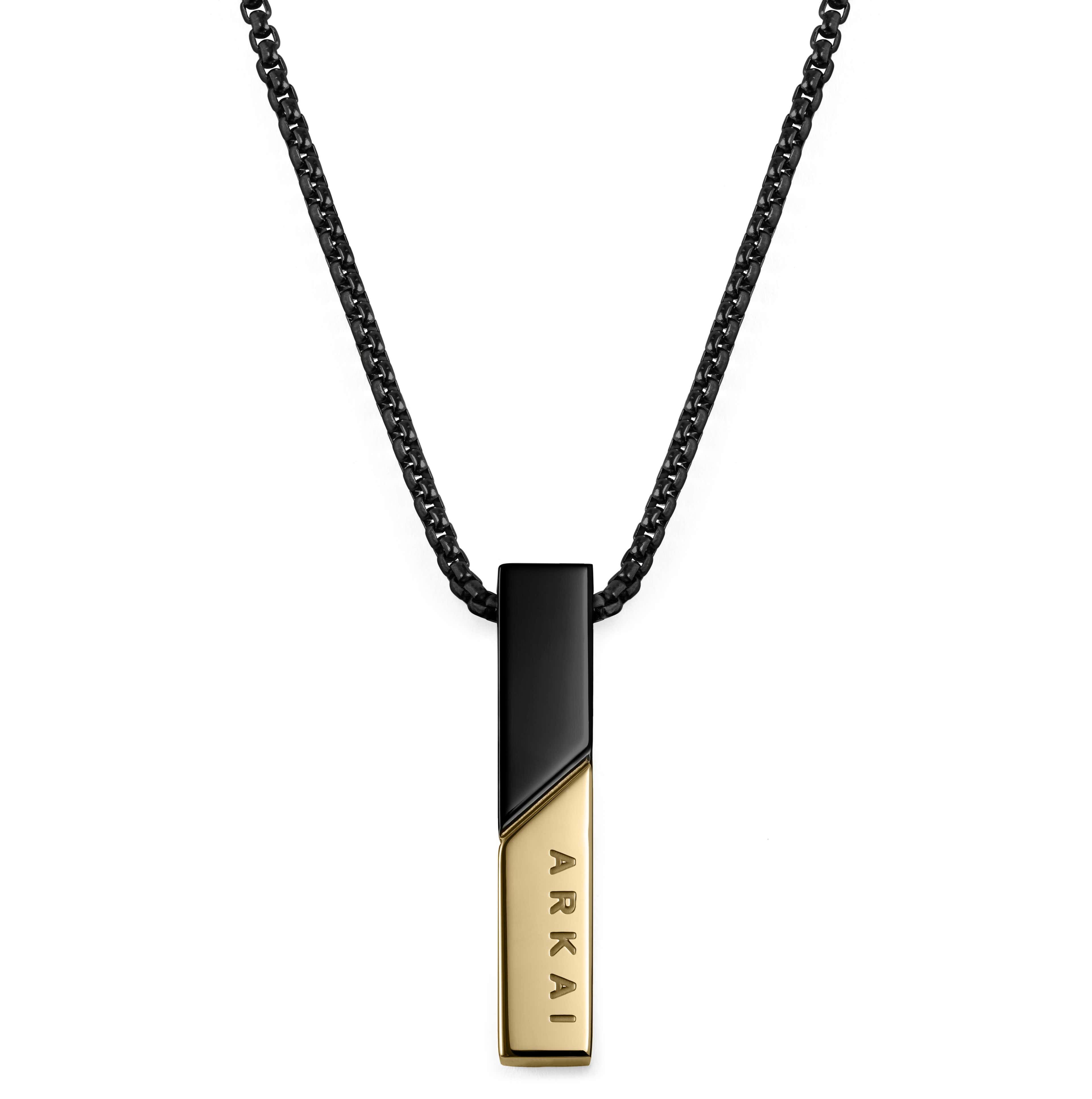 Rico náhrdelník s přívěskem v černé a zlaté barvě