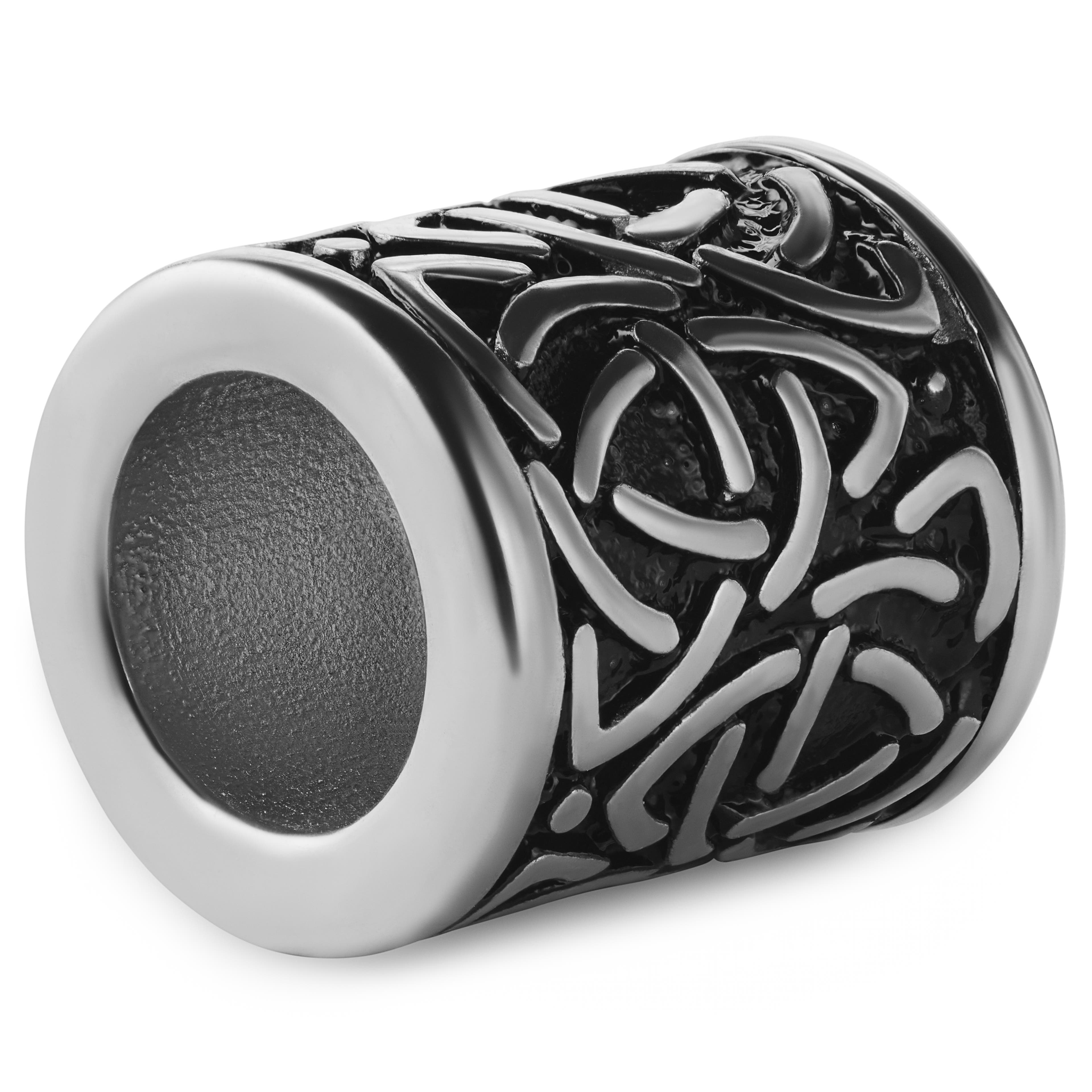 Silver-tone Celtic Knot Pattern Beard Ring