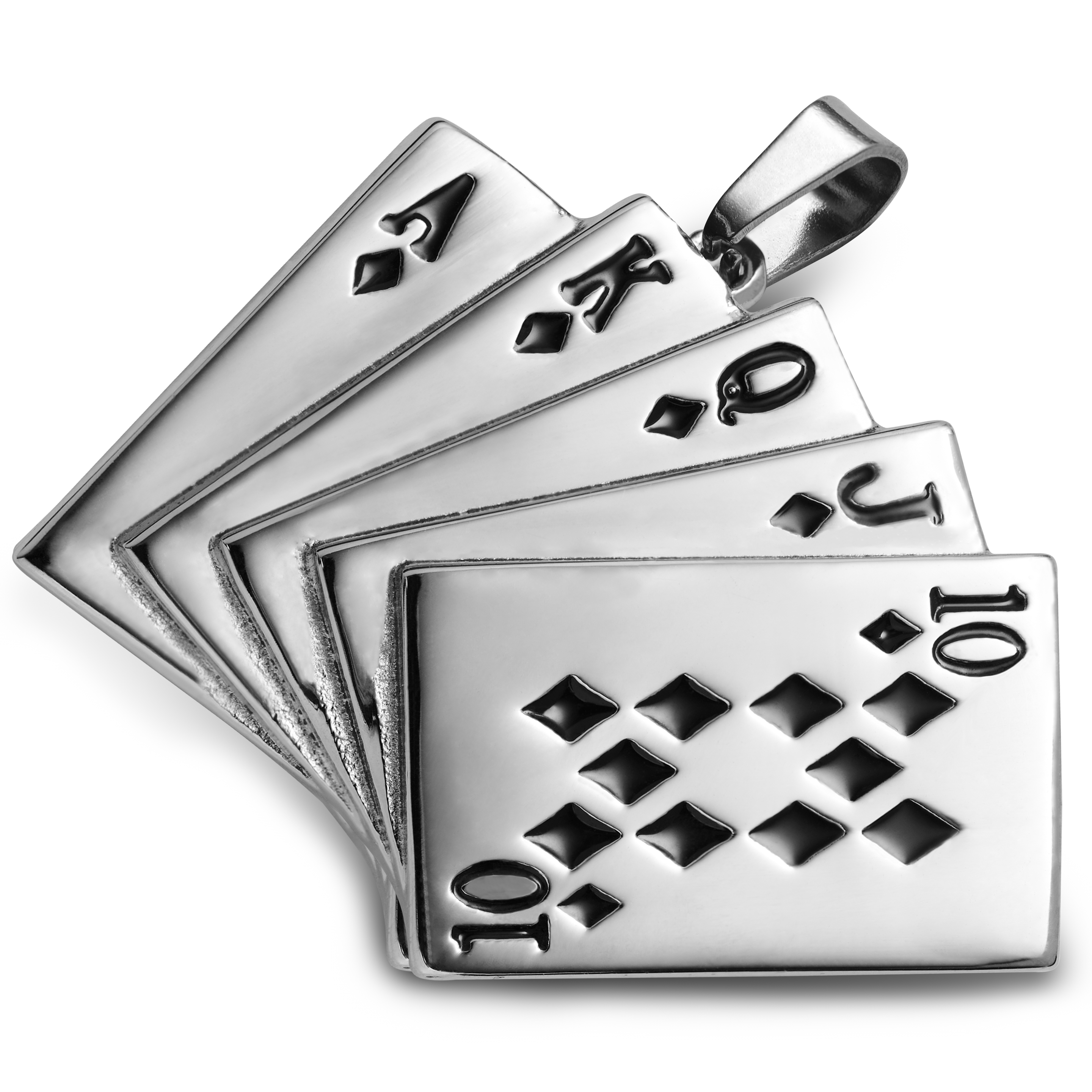 Ace | Prívesok v striebornej farbe s kráľovskou postupkou - 2