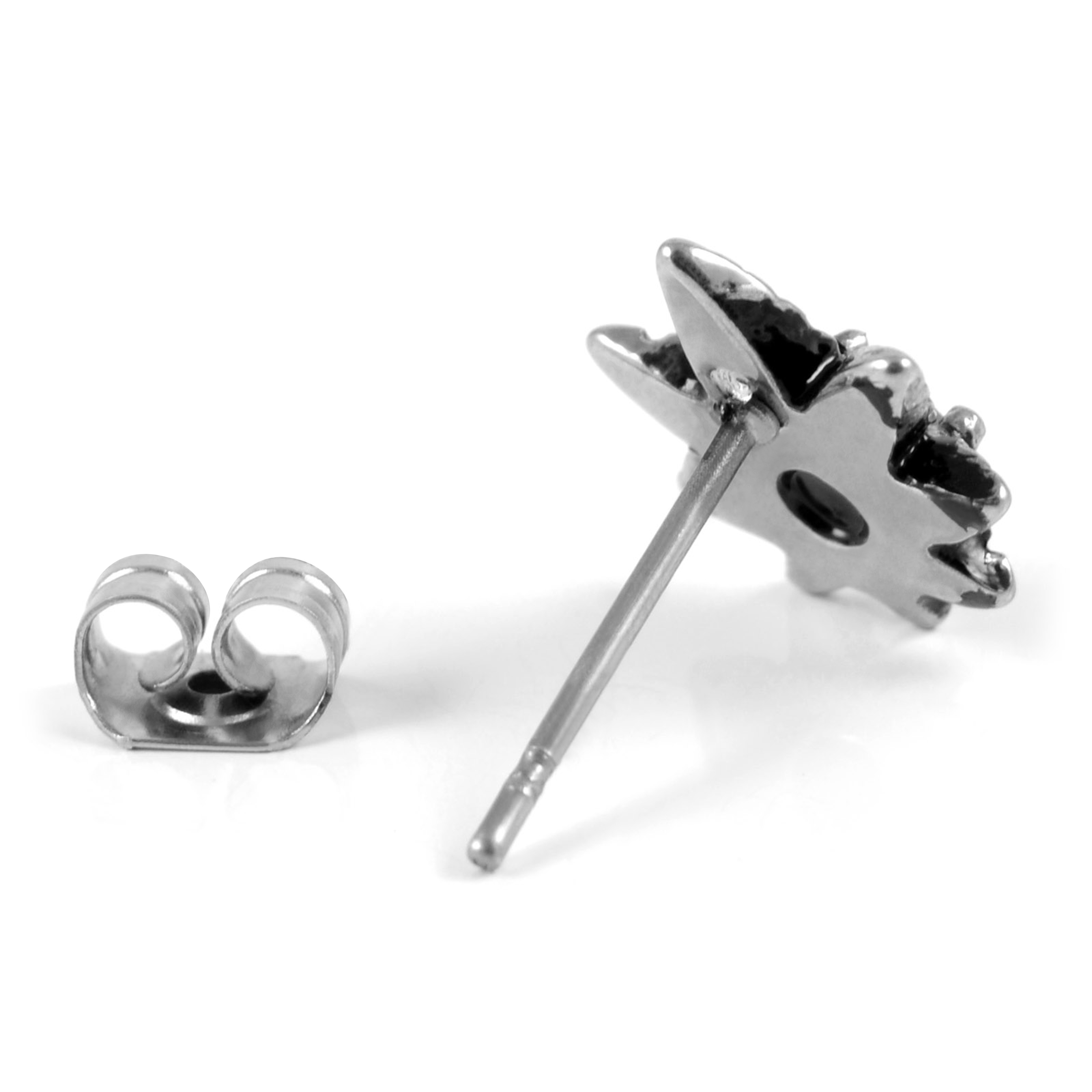 Sentio | Black Stainless Steel Zirconia Hemp Stud Earring