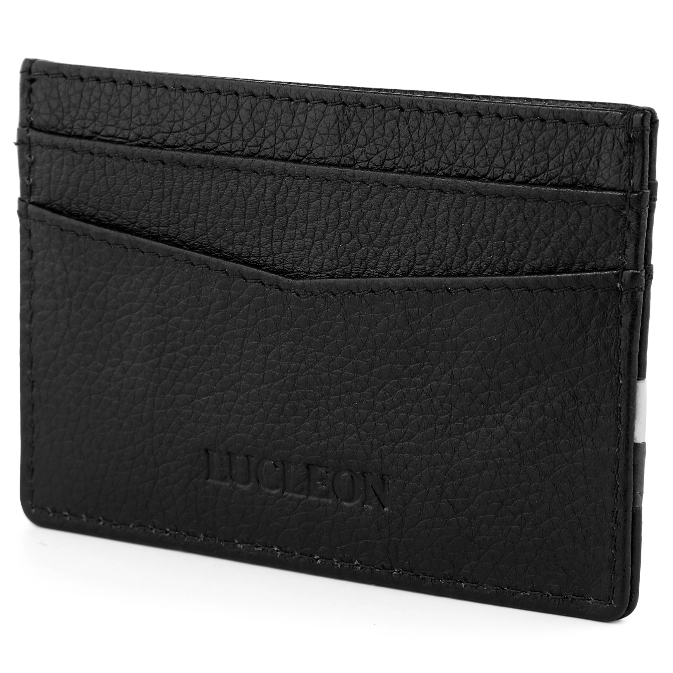 Larry | Black Leather RFID Card Holder - 3